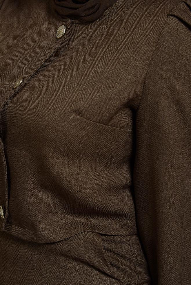 Vêtements hijab BRUN COSTUME À JUPE BOUTONNEE 45278 - ALVİNA