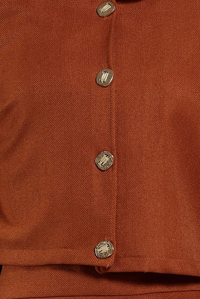 Vêtements hijab ORANGE COSTUME À JUPE BOUTONNEE 45278 - ALVİNA