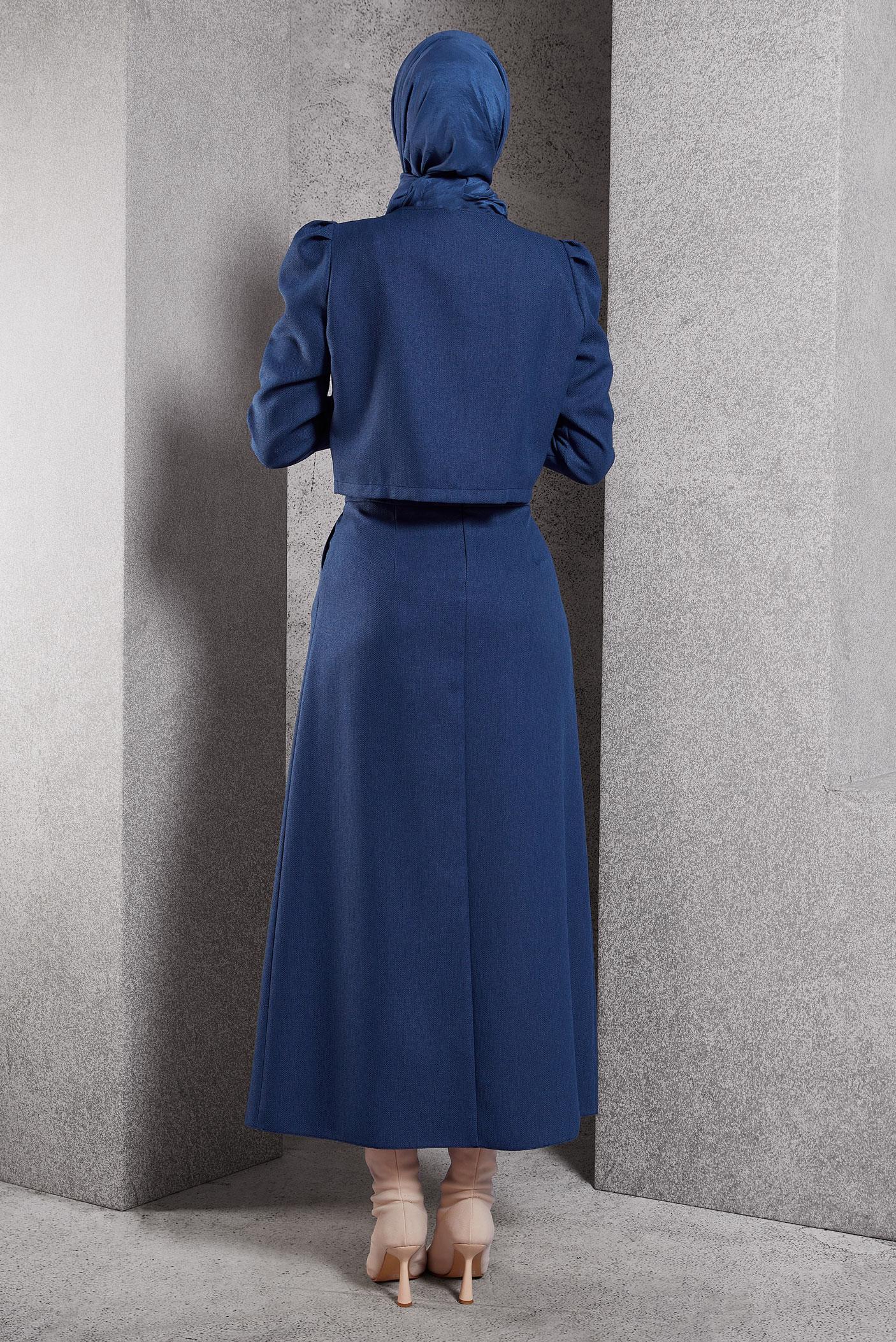 Vêtements hijab BLEU MARINE COSTUME À JUPE BOUTONNEE 45278