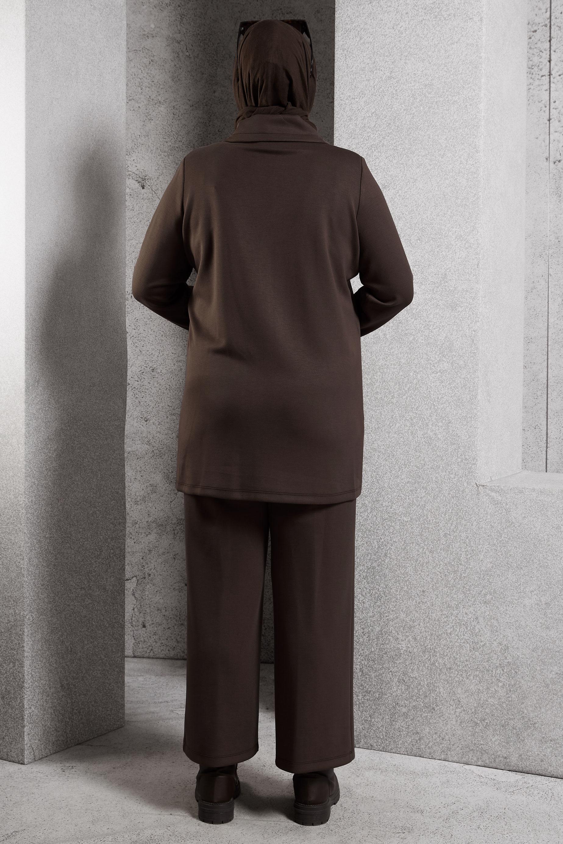 Vêtements hijab BRUN COMBINAISON PANTALON À FERMETURE ÉCLAIR 20646