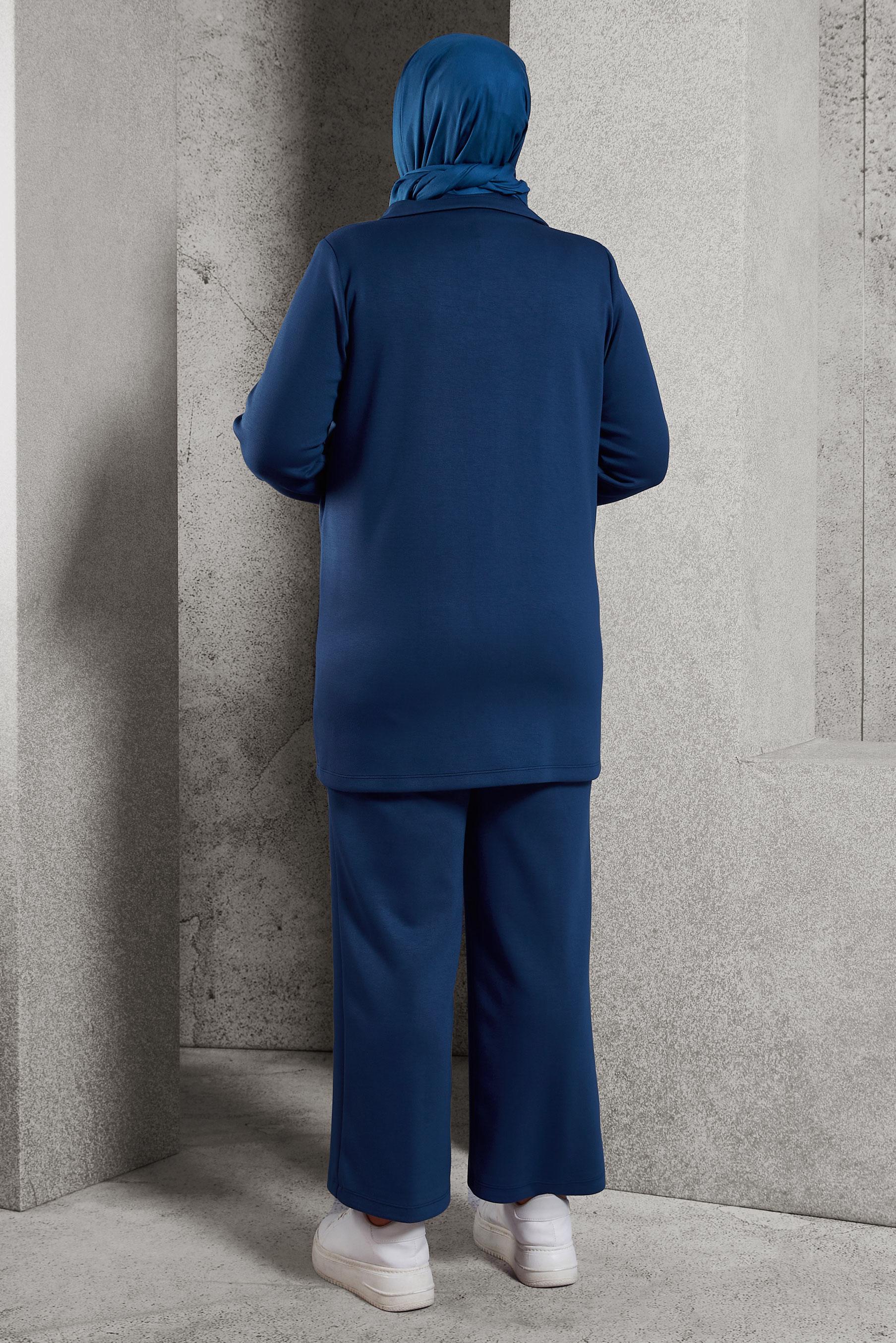 Tesettür giyim LACİVERT FERMUARLI PANTOLONLU TAKIM 20646