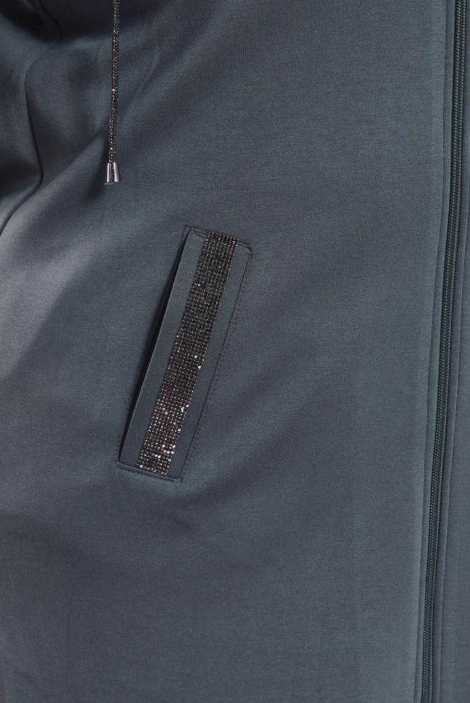 Vêtements hijab GRIS COMBINAISON PANTALON À FERMETURE ÉCLAIR 20646 - ALVİNA