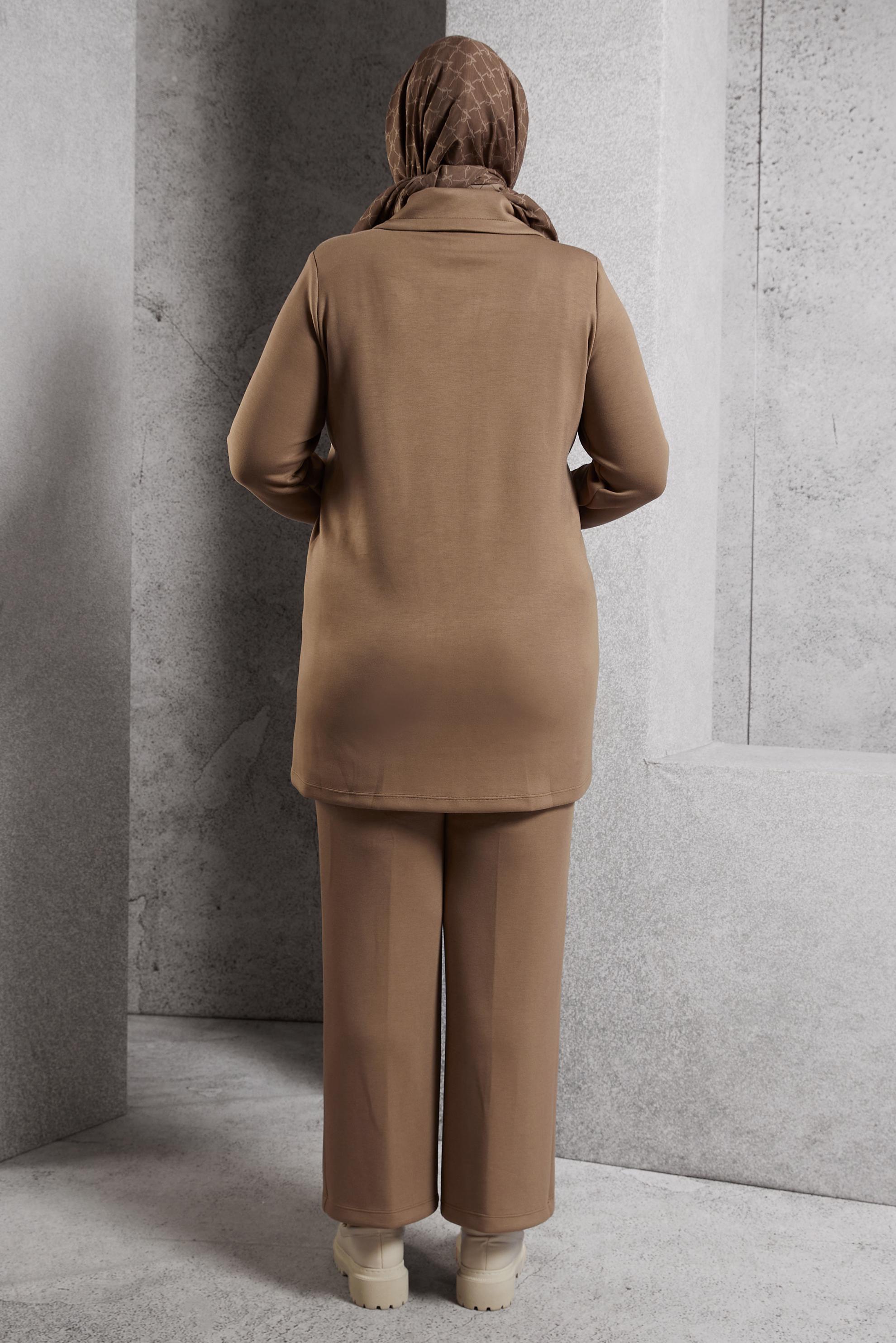 Hijab clothing MINK ZIPPERED PANTS SUIT 20646