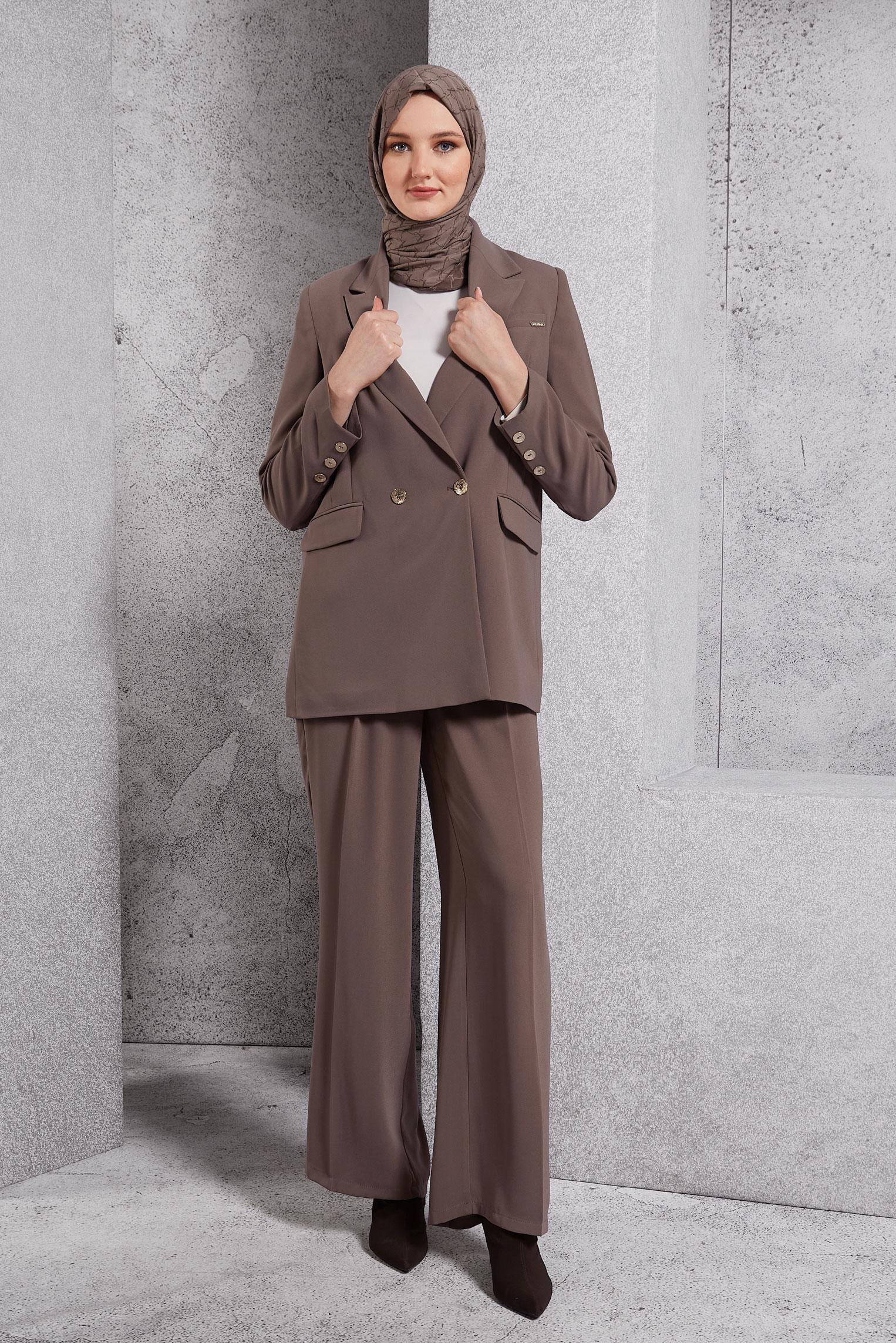 Vêtements hijab VISON COSTUME PANTALON À DOUBLE BOUTONNAGE 30504