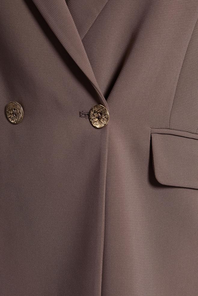 Tesettür giyim VİZON KRUVAZE YAKA PANTOLONLU TAKIM 30504 - ALVİNA