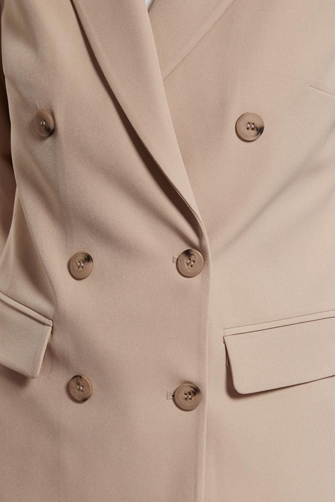 Hijab clothing BEIGE DOUBLE BREASTED PANTS SUIT 30509 - ALVİNA