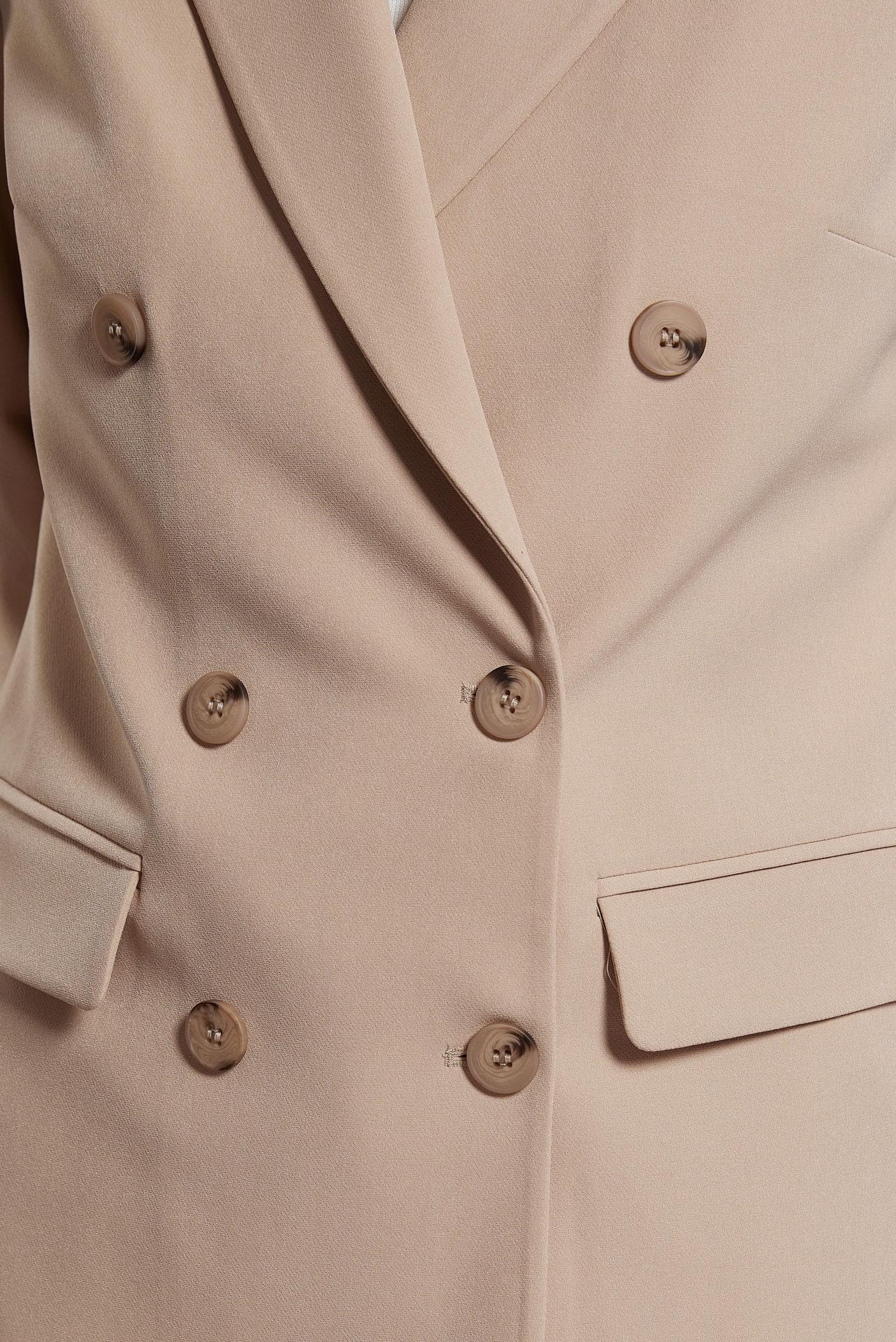 Hijab clothing BEIGE DOUBLE BREASTED PANTS SUIT 30509