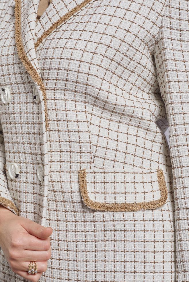 Hijab clothing BEIGE TWEED PANTS SUIT 30510 - ALVİNA