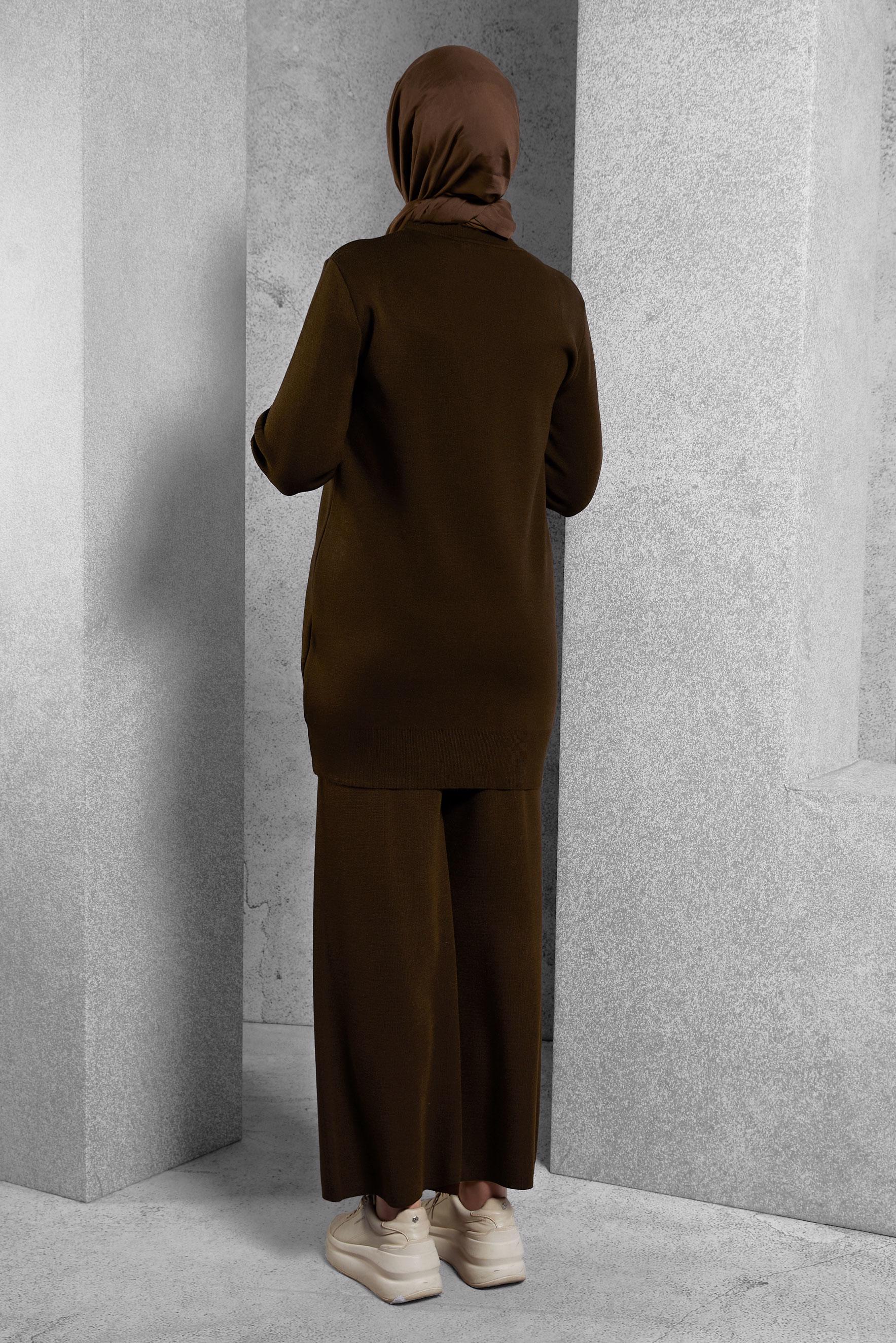 Hijab clothing BROWN KNITWEAR PANTS SUIT 44910