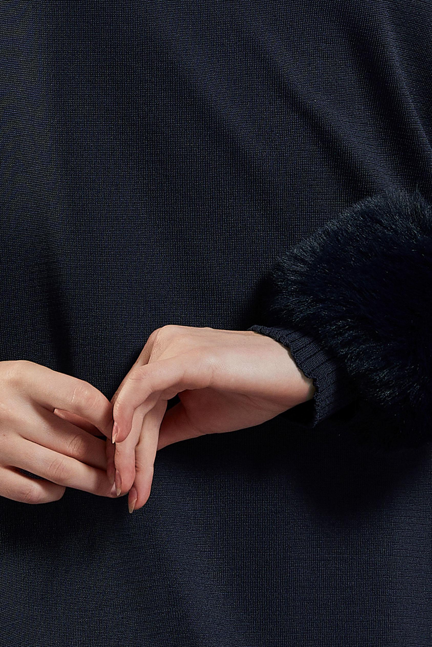 Tesettür giyim LACİVERT KÜRK DETAYLI PANTOLONLU TRİKO TAKIM 44950