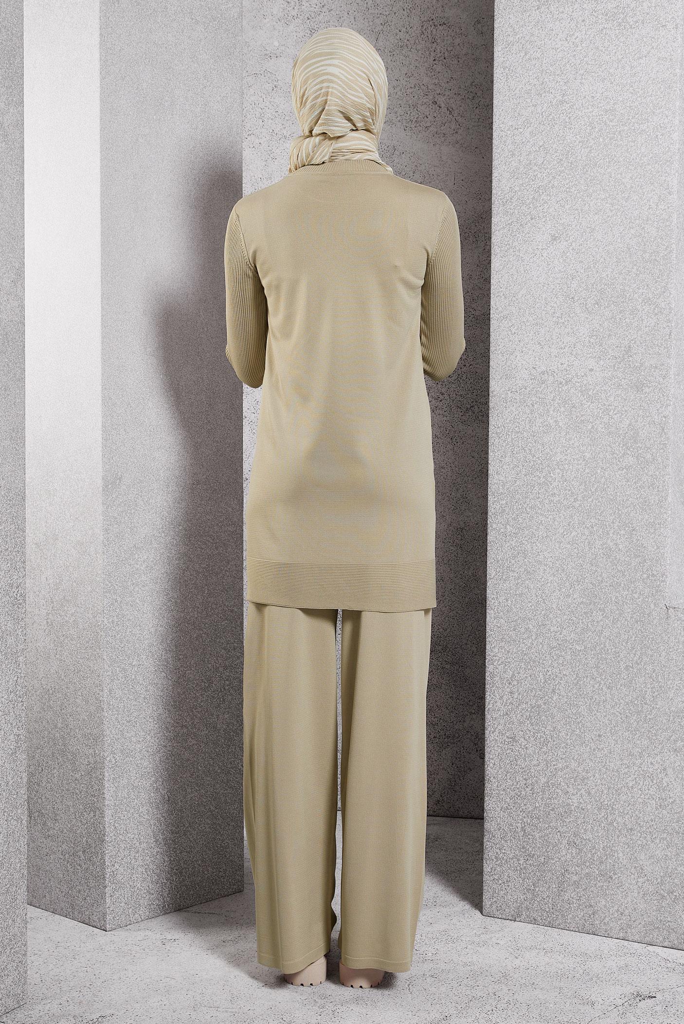 Vêtements hijab BEIGE PANTALON DE COSTUME EN MAILLE 44951