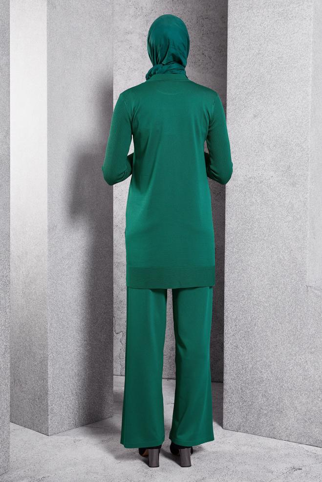 Vêtements hijab BLEU PANTALON DE COSTUME EN MAILLE 44951 - ALVİNA