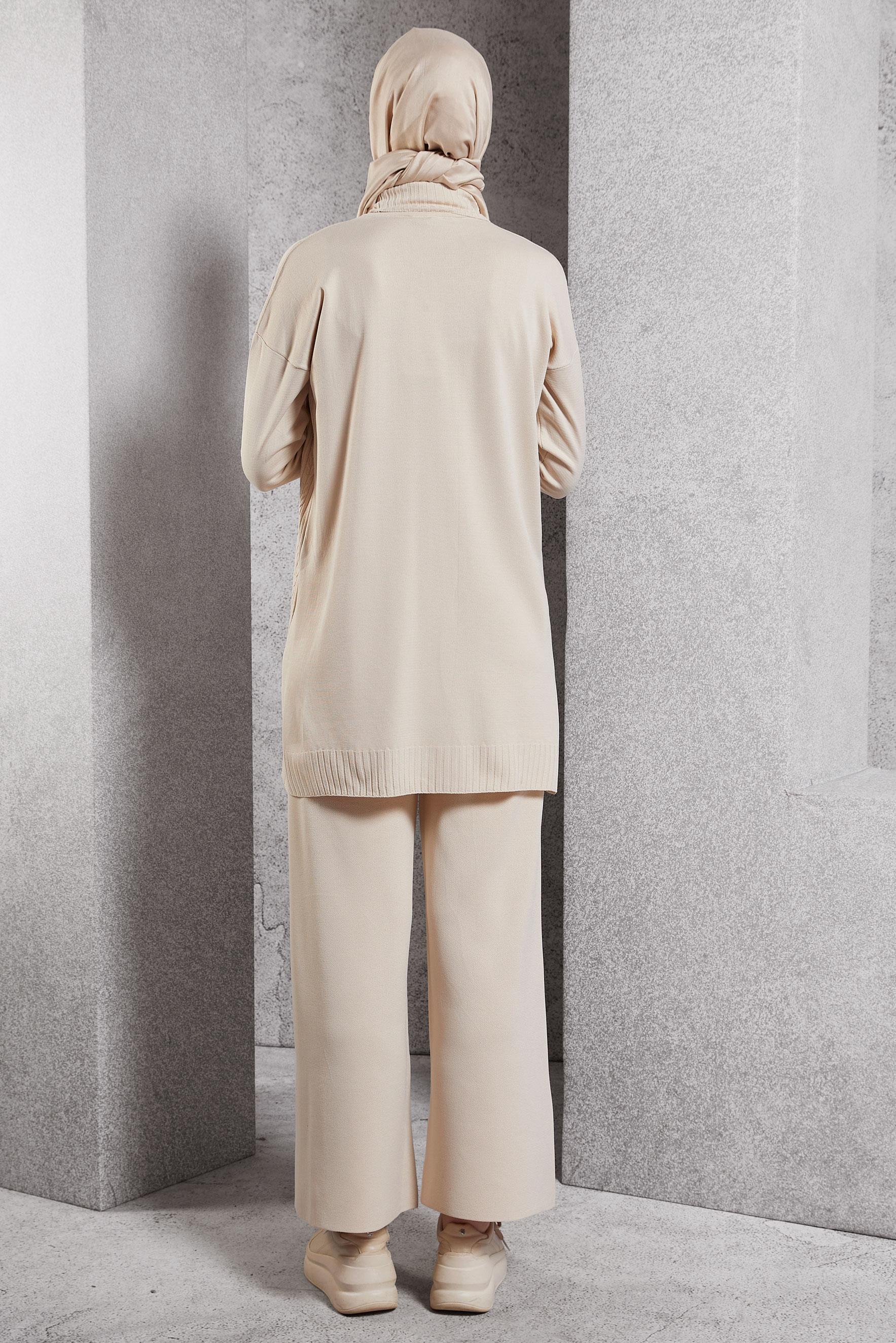 Vêtements hijab BEIGE COSTUME PANTALON EN MAILLE 44954