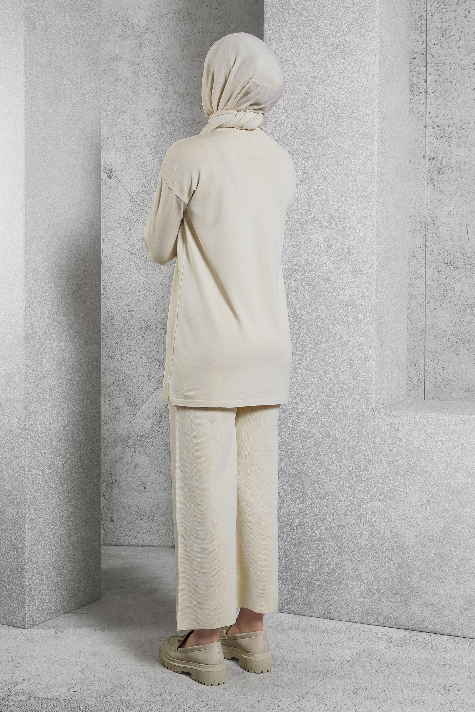 Vêtements hijab BEIGE COSTUME PANTALON EN MAILLE 44956