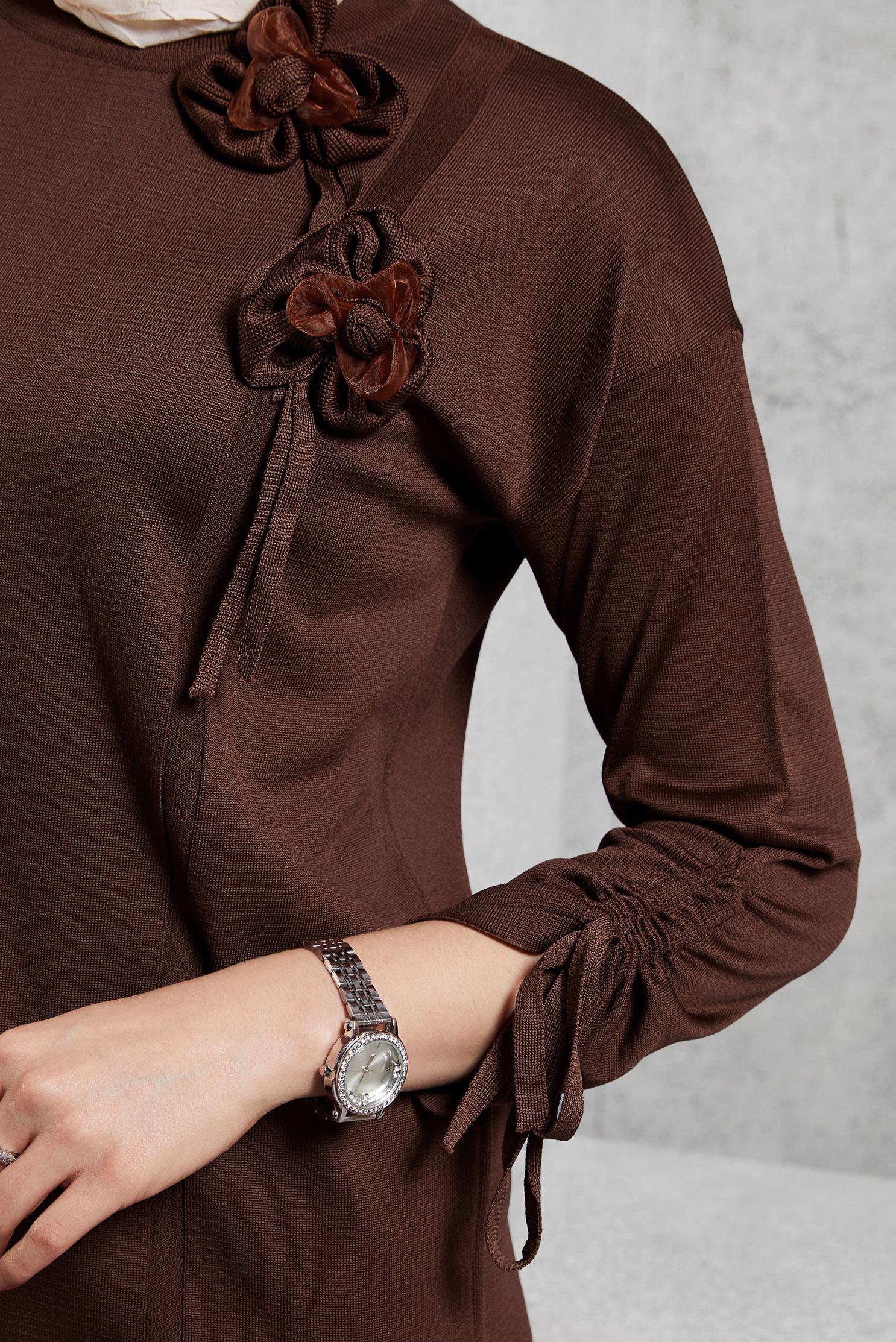 Vêtements hijab BRUN COSTUME PANTALON EN MAILLE 44956