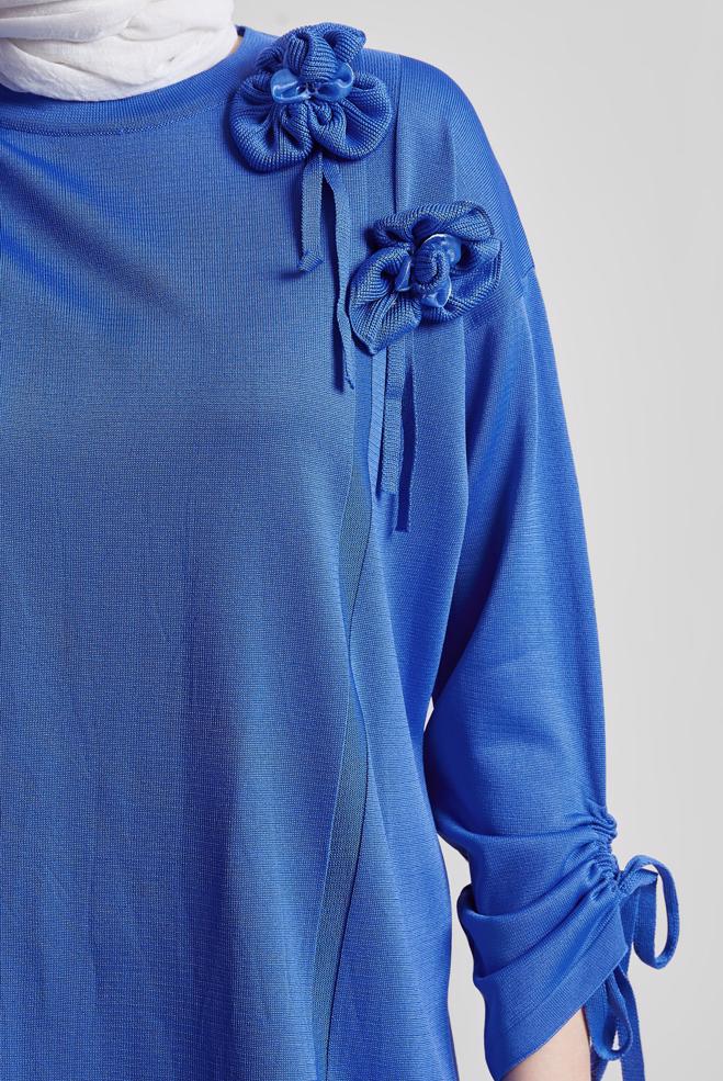 Vêtements hijab BLEU MARINE COSTUME PANTALON EN MAILLE 44956 - ALVİNA