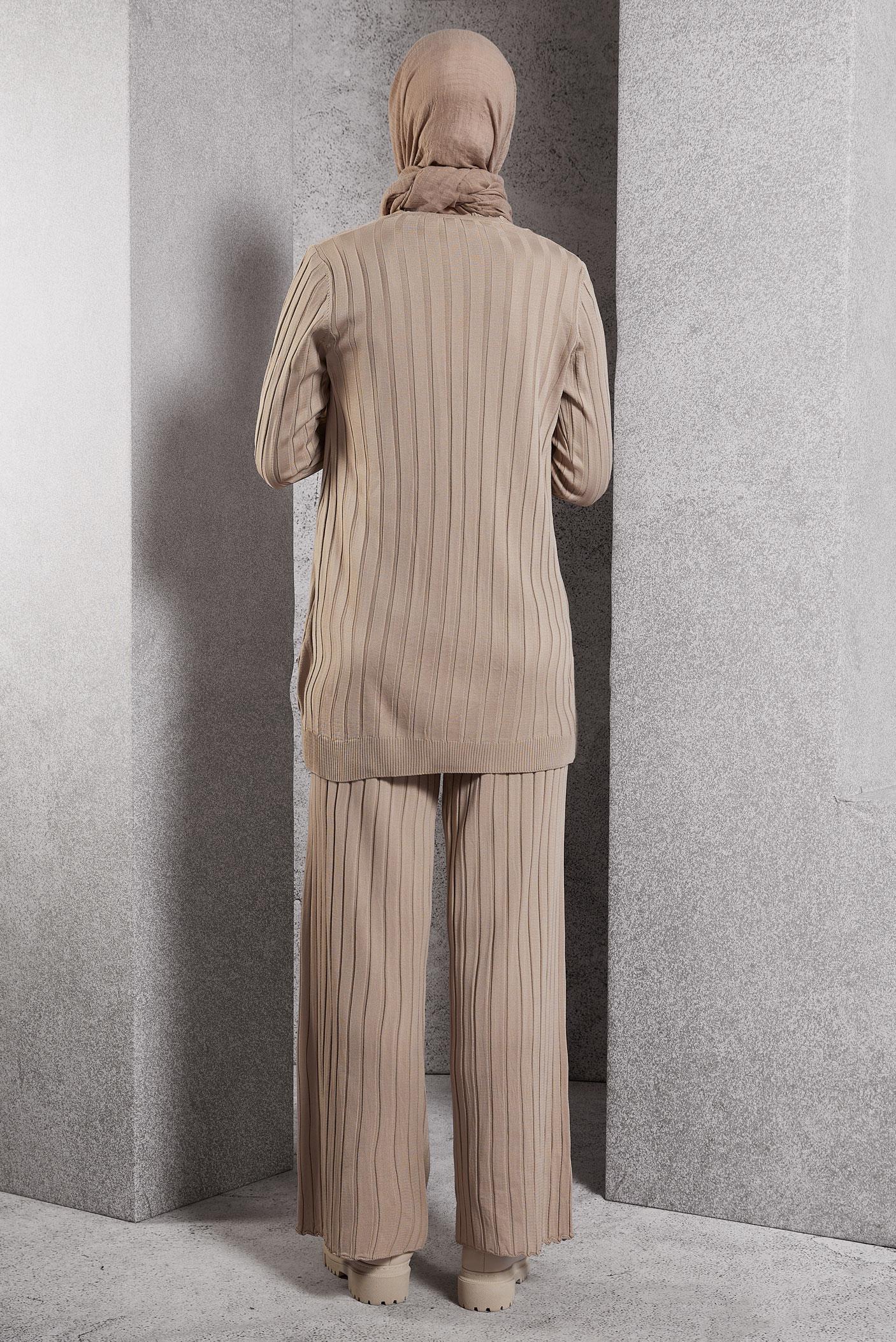 Vêtements hijab BEIGE COSTUME PANTALON EN MAILLE 44957