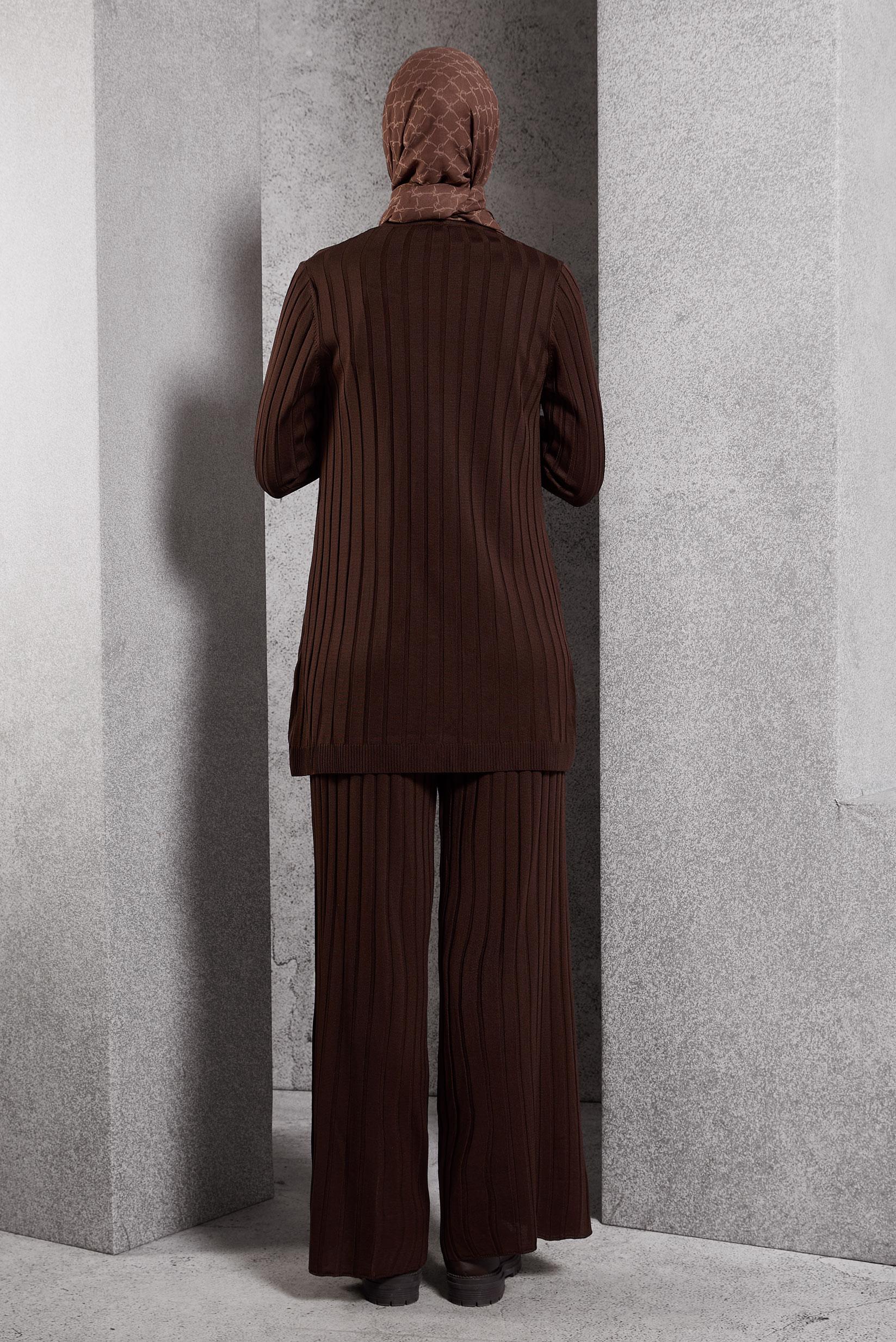 Vêtements hijab BRUN COSTUME PANTALON EN MAILLE 44957