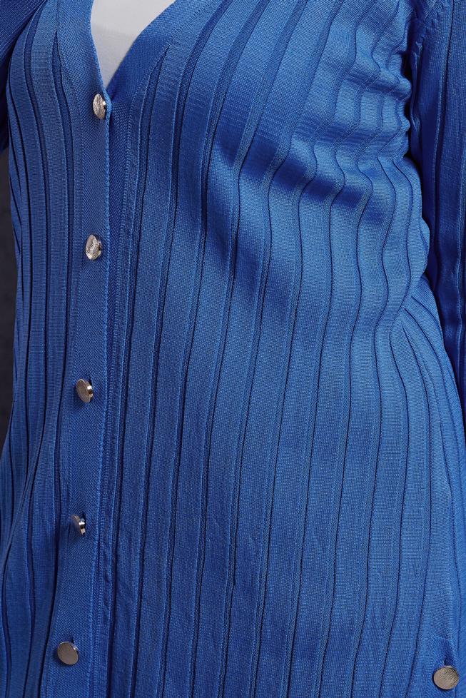 Vêtements hijab BLEU MARINE COSTUME PANTALON EN MAILLE 44957 - ALVİNA