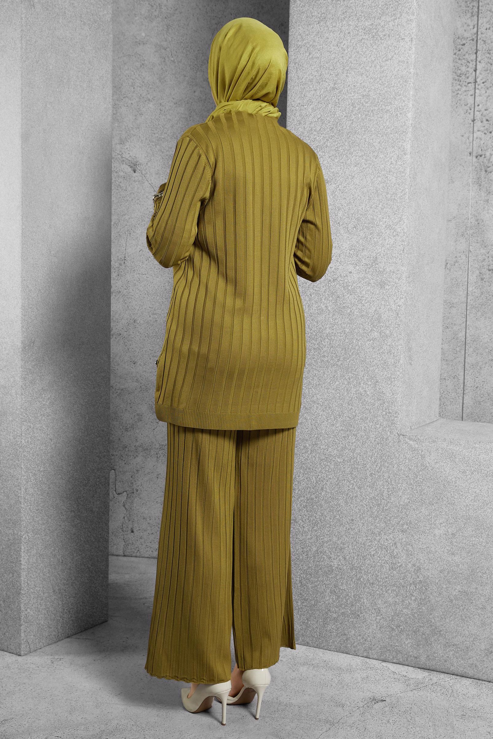 Vêtements hijab VERT COSTUME PANTALON EN MAILLE 44957