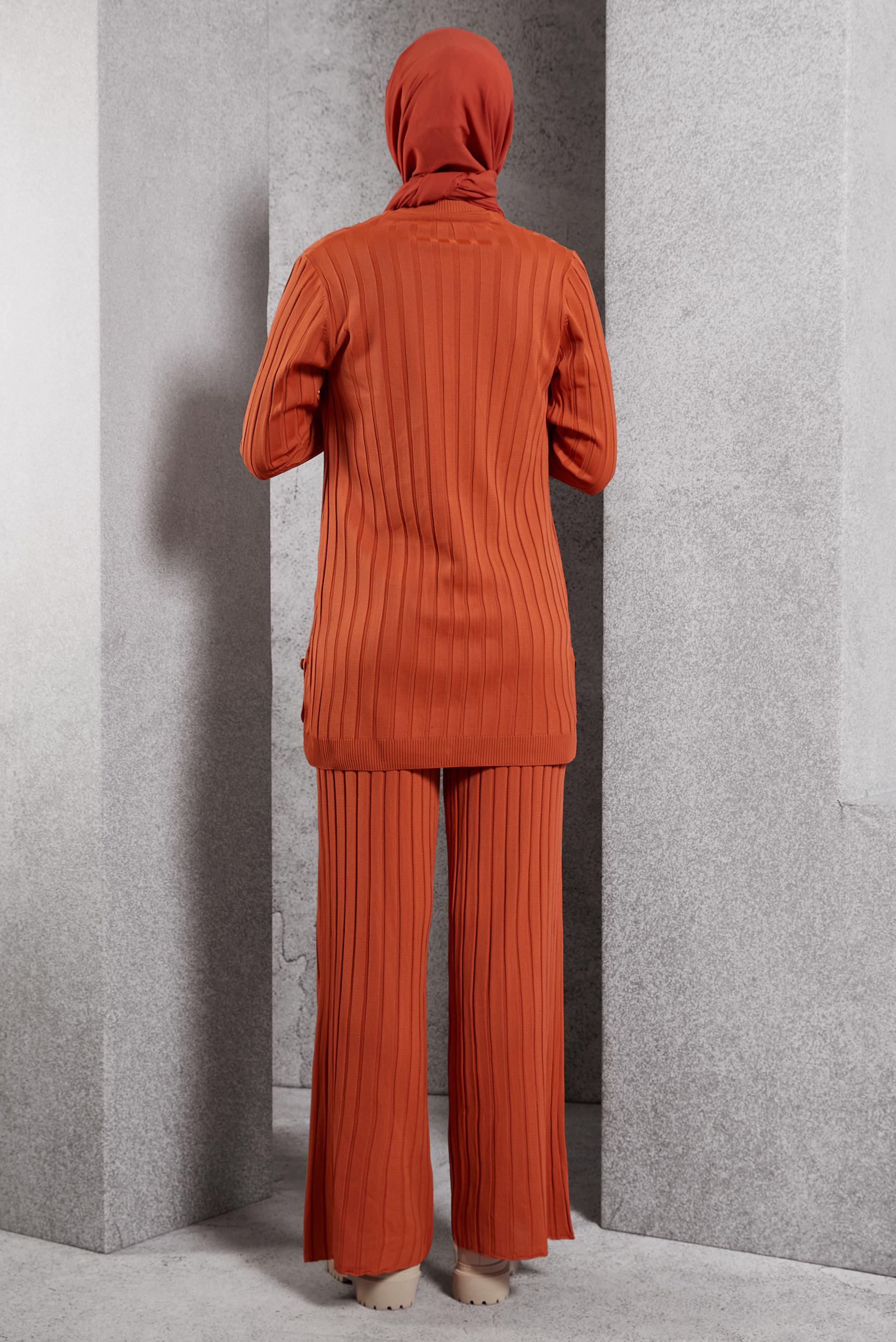 Vêtements hijab ORANGE COSTUME PANTALON EN MAILLE 44957