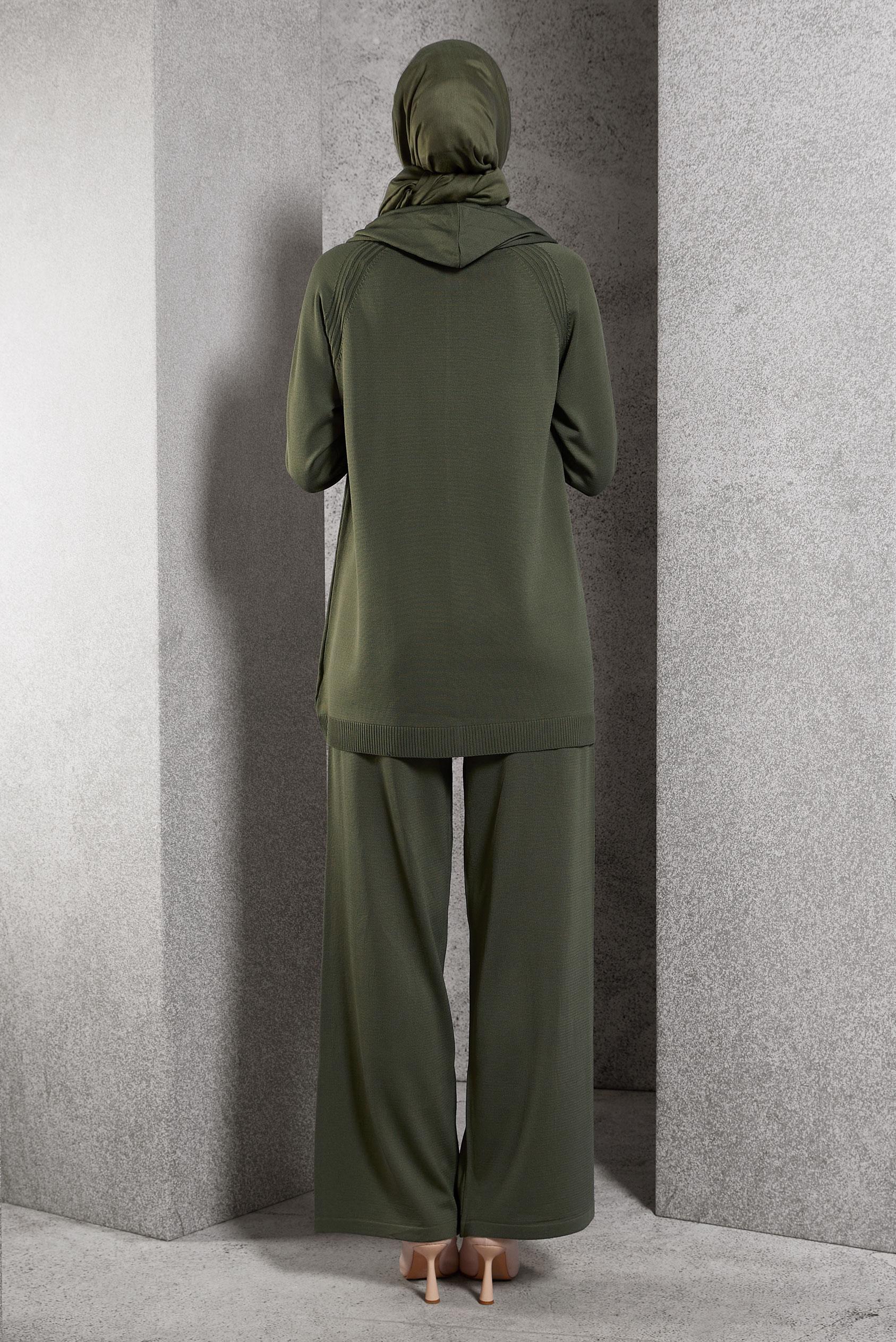 Hijab clothing KHAKI HOODED PANTS SUIT 44958