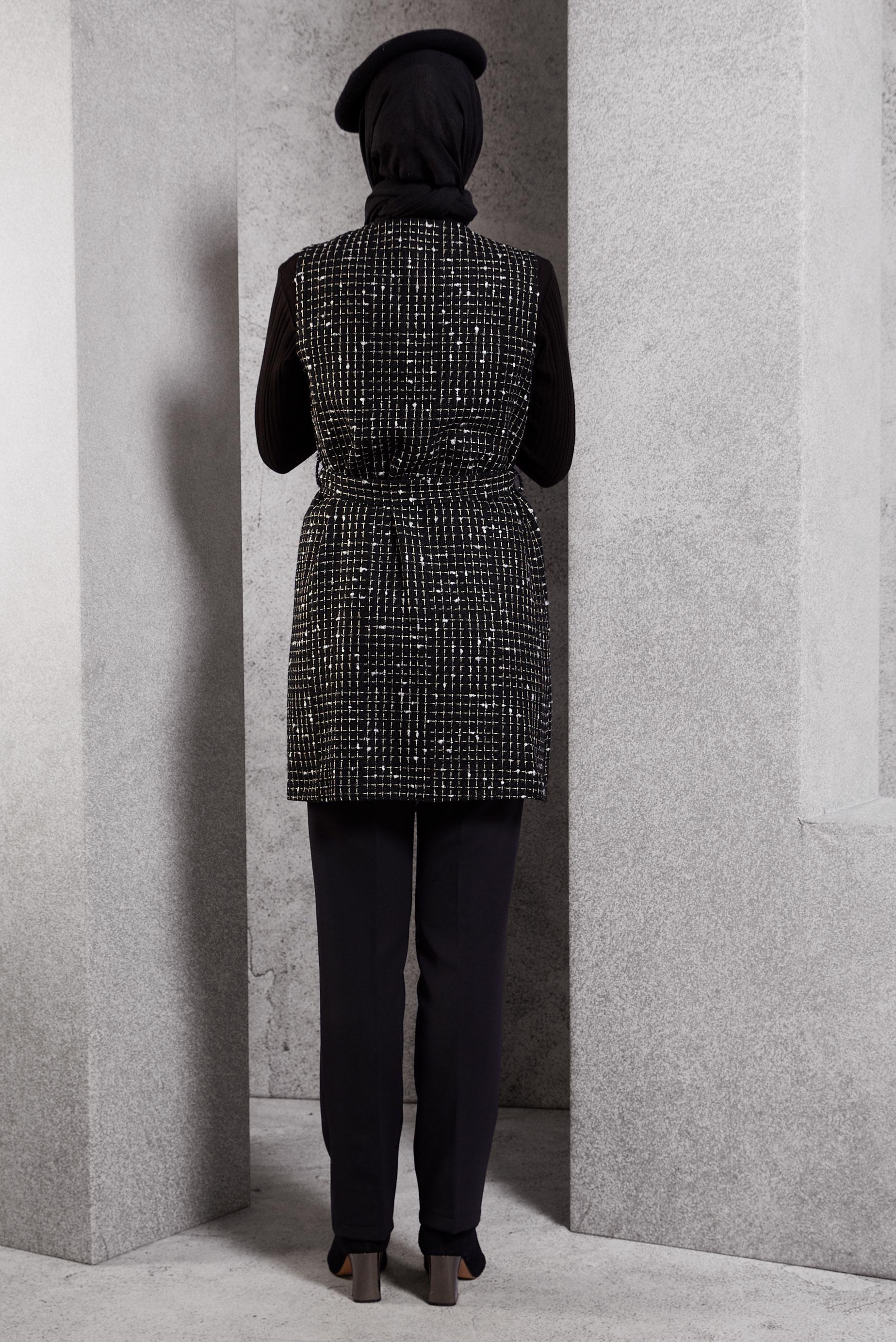 Hijab clothing BLACK PANTS SUIT WITH VEST 45043