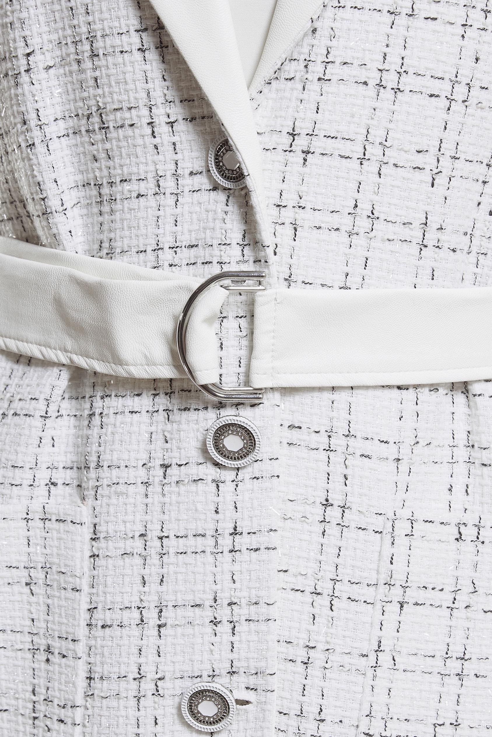 Tesettür giyim BEYAZ KEMERLİ YELEKLİ PANTOLONLU TAKIM 45057