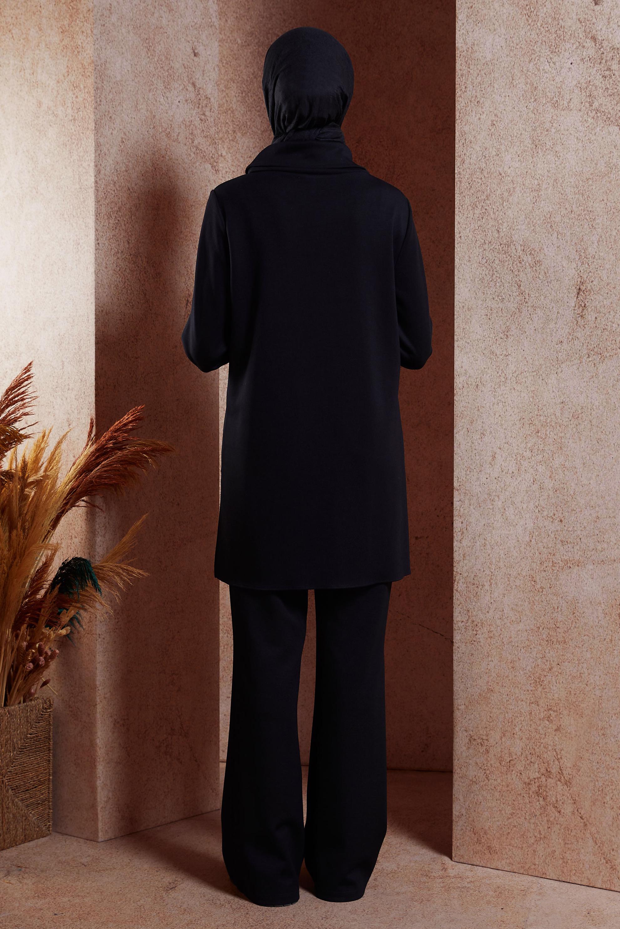 Tesettür giyim SİYAH PANTOLONLU TESETTÜR TAKIM 45078