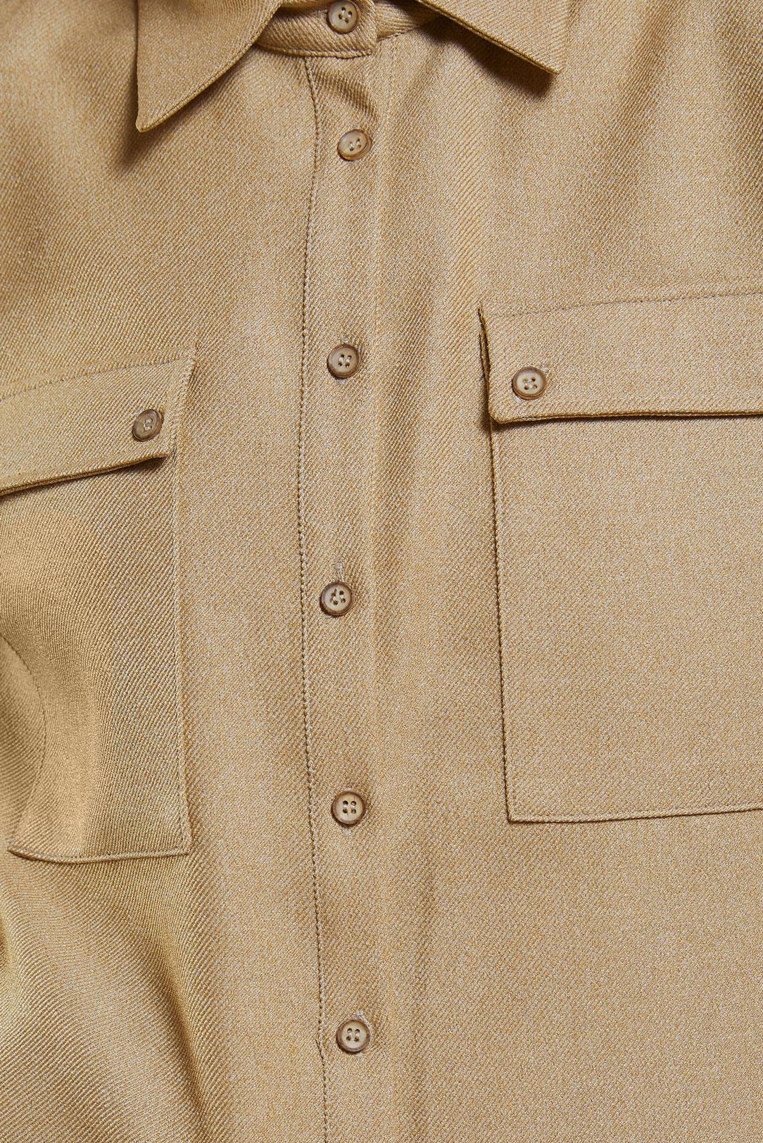 Tesettür giyim BEJ GÖMLEK YAKA PANTOLONLU TAKIM 45081