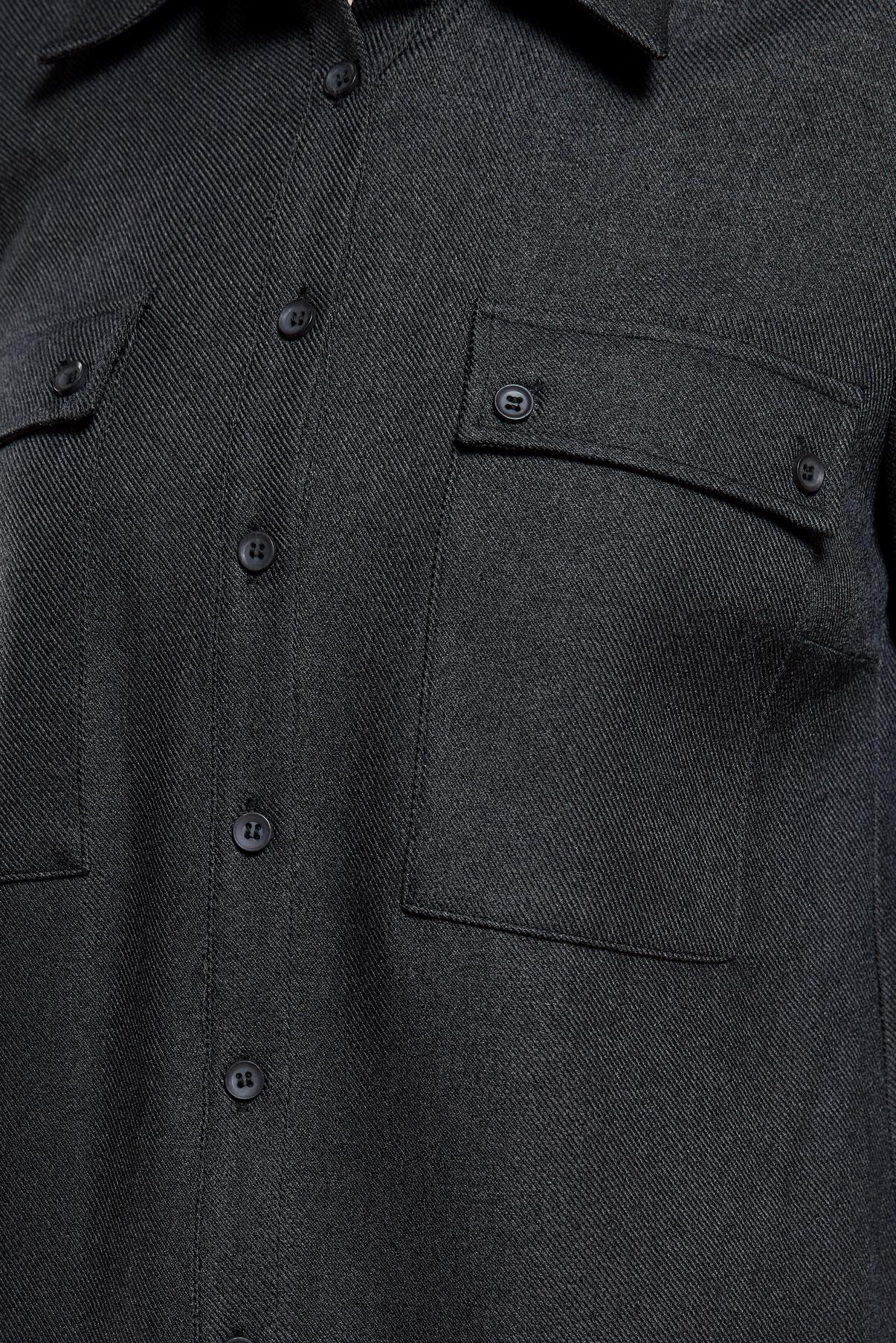 Tesettür giyim GRİ GÖMLEK YAKA PANTOLONLU TAKIM 45081