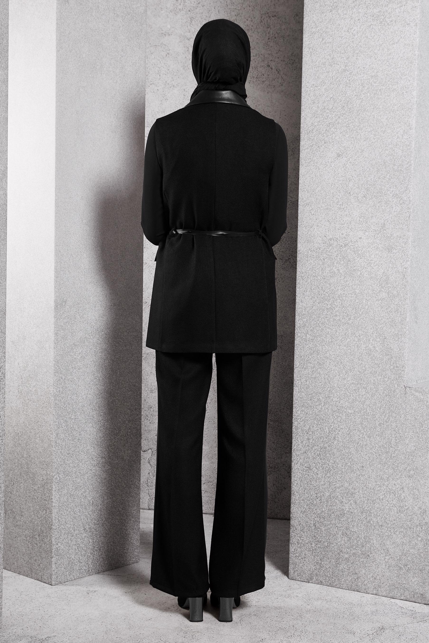 Vêtements hijab NOIR PANTALON DE COSTUME AVEC GILET 45089