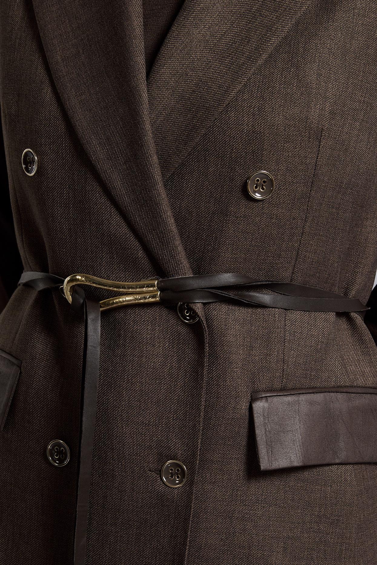 Tesettür giyim KAHVE YELEKLİ PANTOLONLU TAKIM 45089