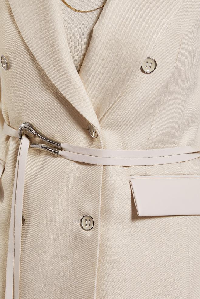 Tesettür giyim EKRU YELEKLİ PANTOLONLU TAKIM 45089 - ALVİNA