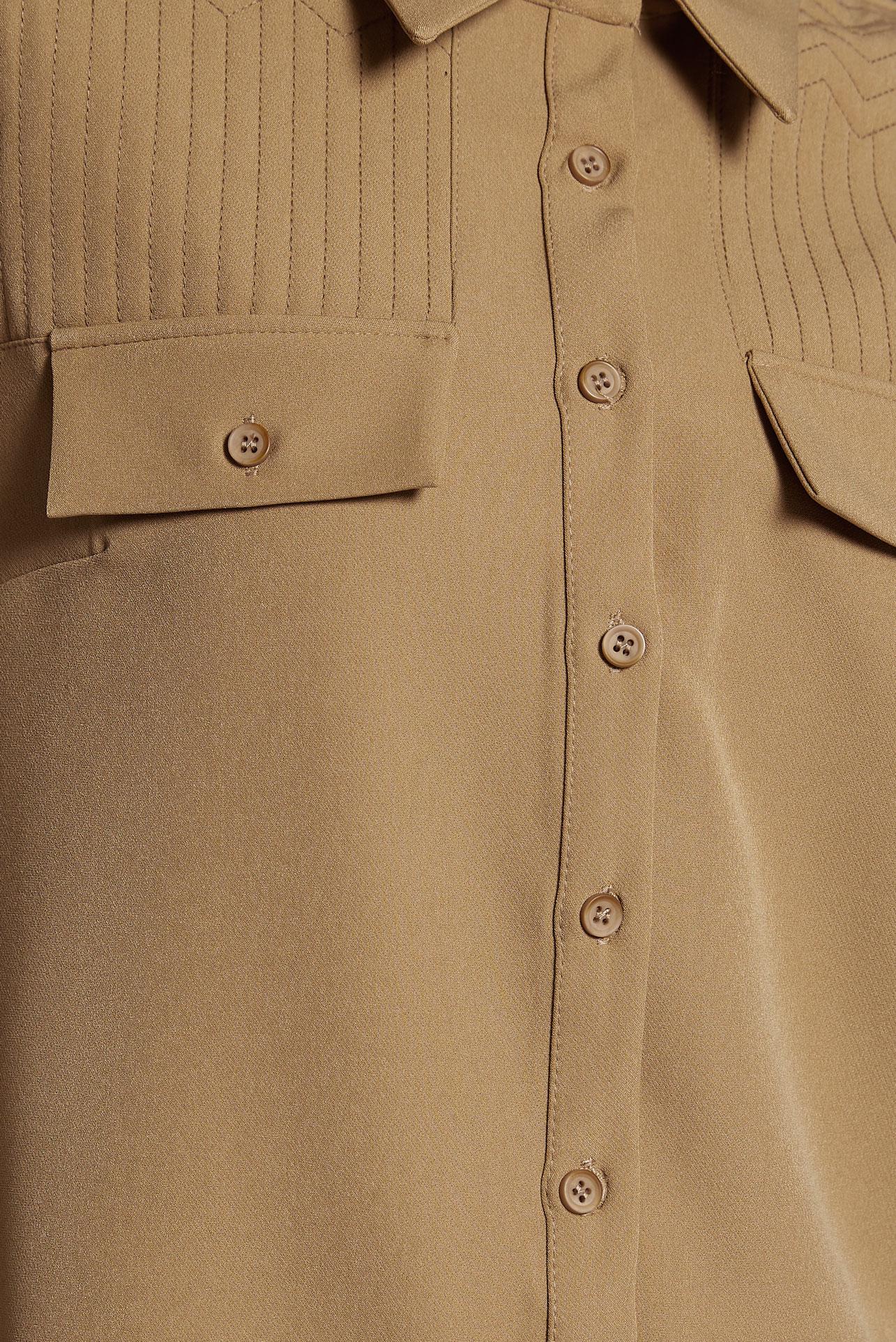 Hijab clothing BROWN SHIRT COLLAR PANTS SUIT 45117