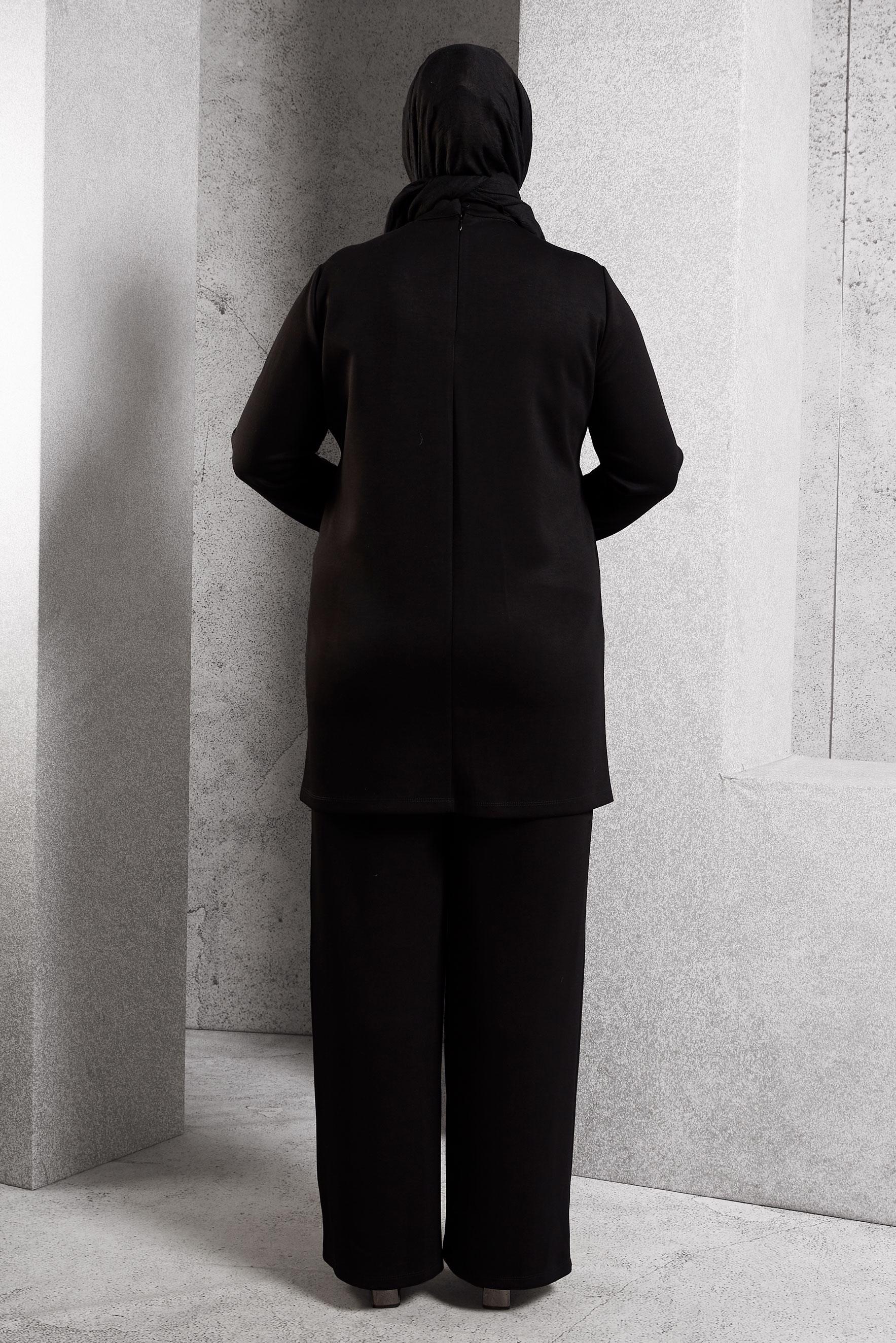 Vêtements hijab NOIR PANTALON DE COSTUME GRANDE TAILLE 45118