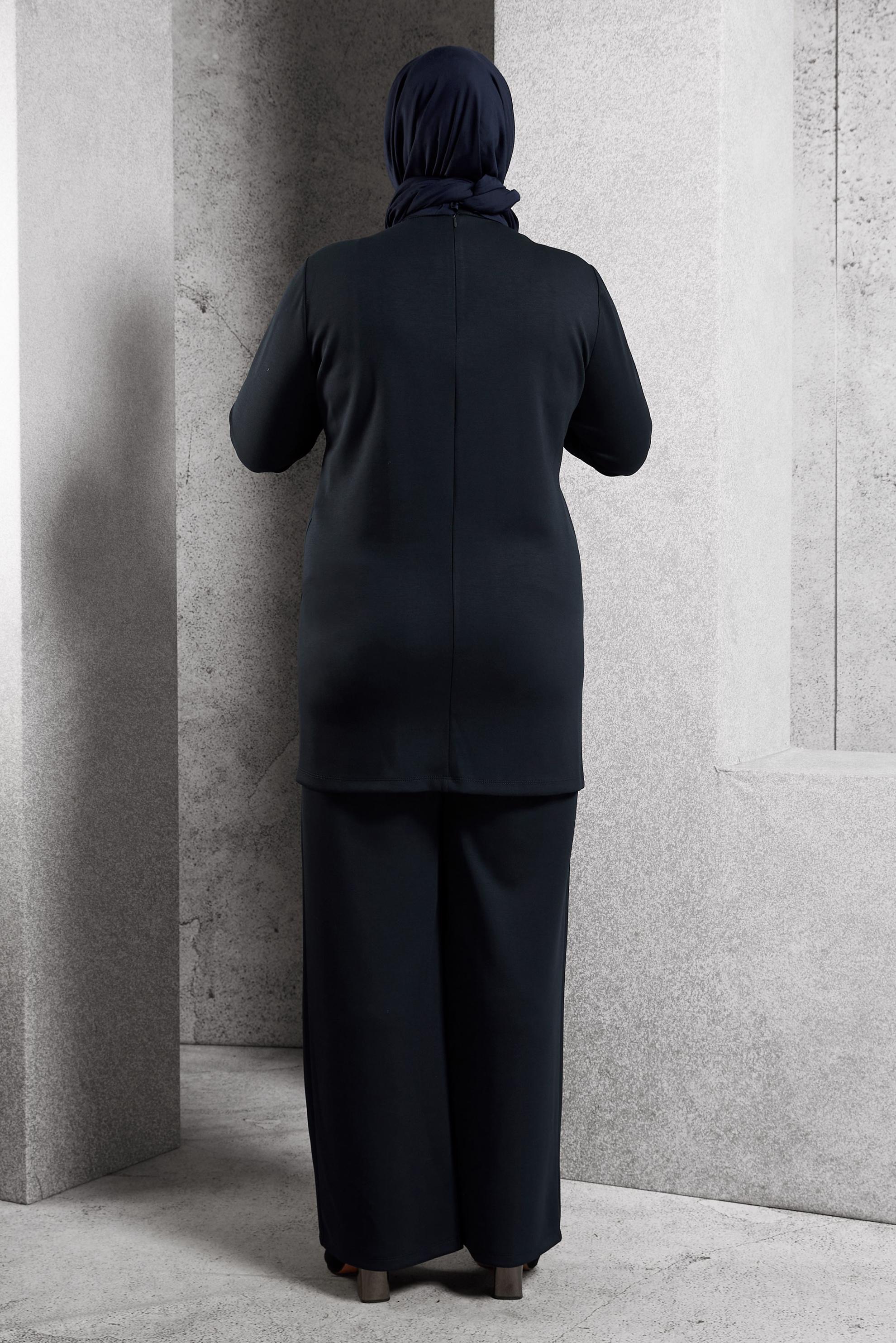 Vêtements hijab BLEU MARINE PANTALON DE COSTUME GRANDE TAILLE 45118