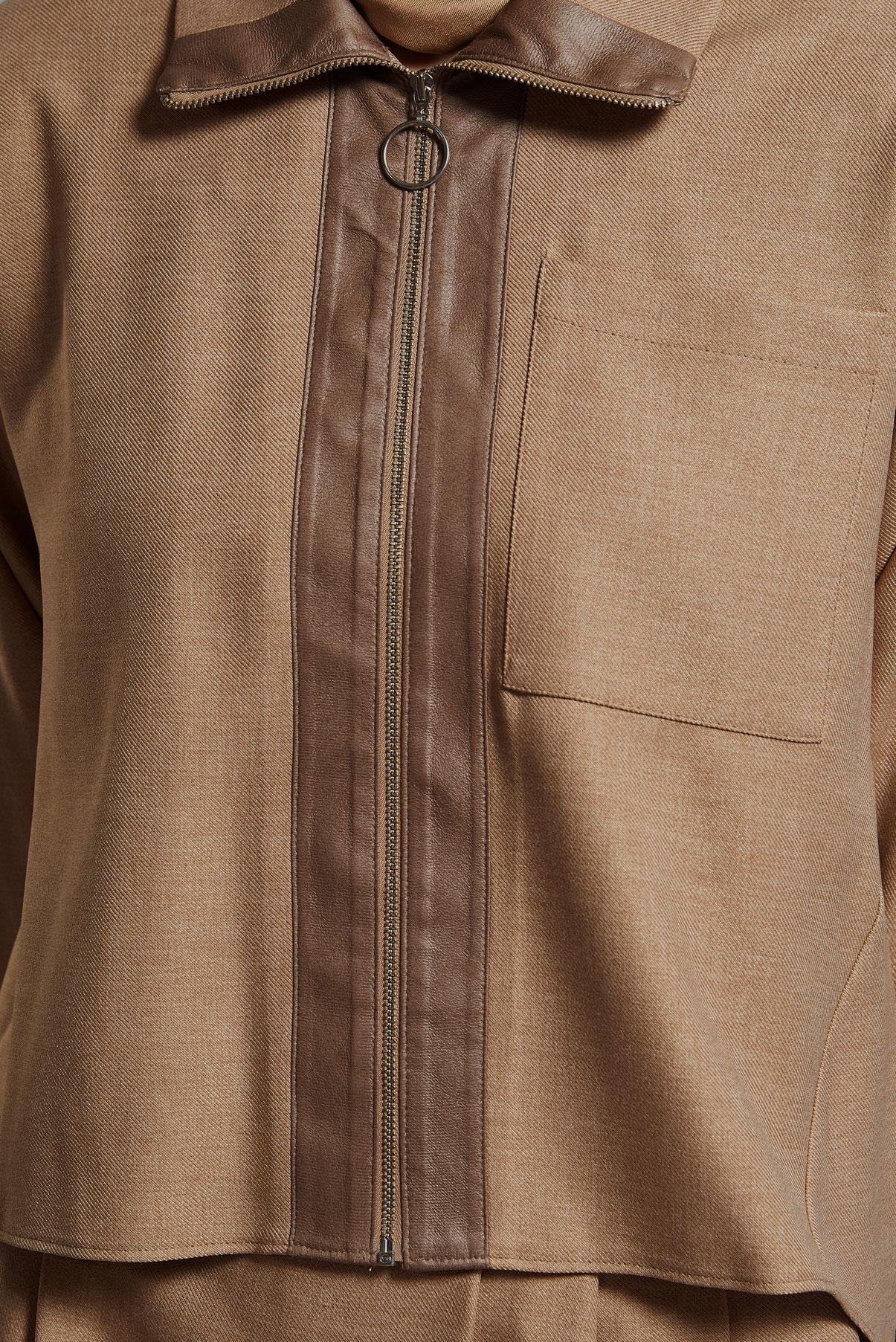 Tesettür giyim KAHVE KETEN DOKULU PANTOLONLU TAKIM 45119	