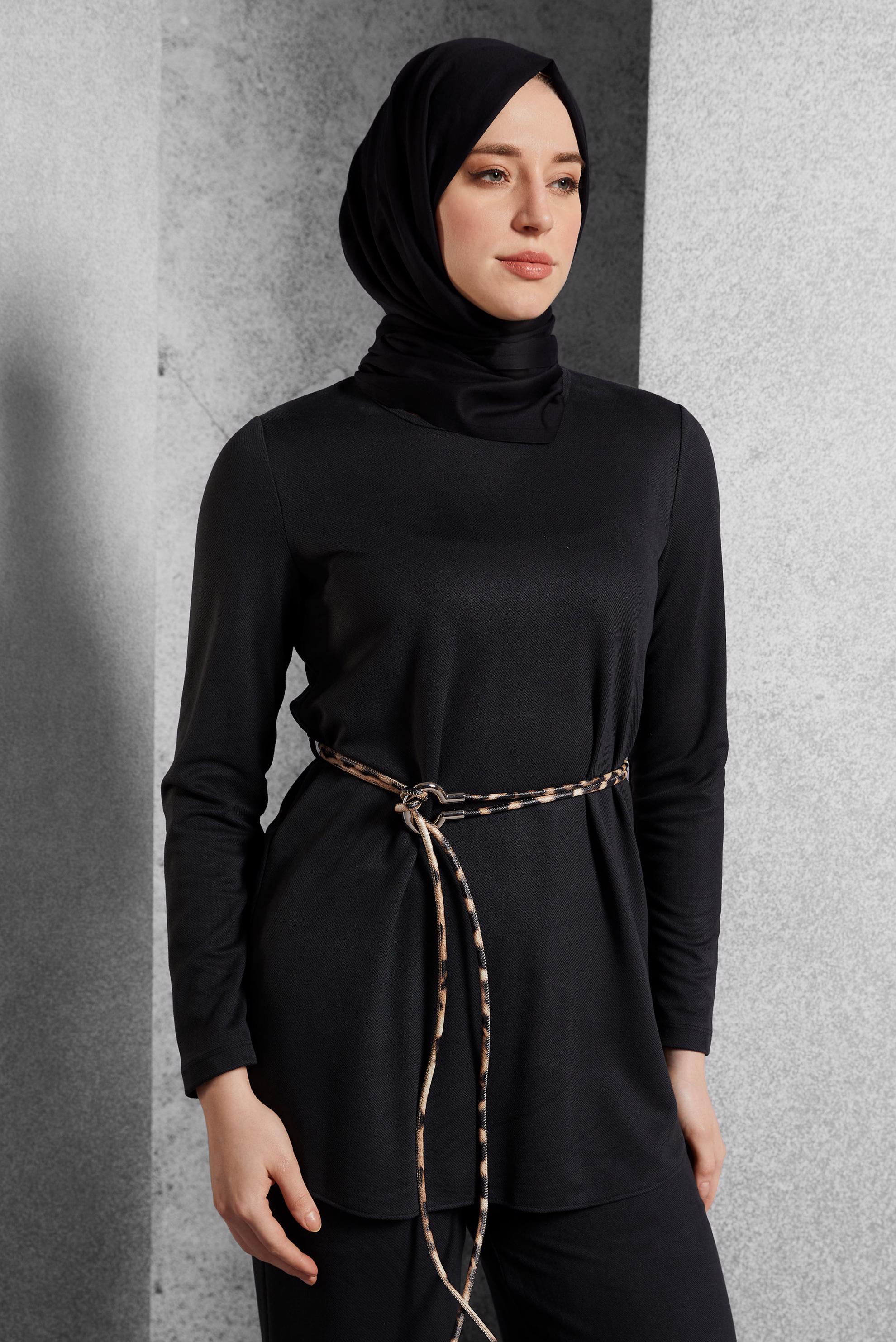 Hijab clothing BLACK TIED PANTS SUIT 45136