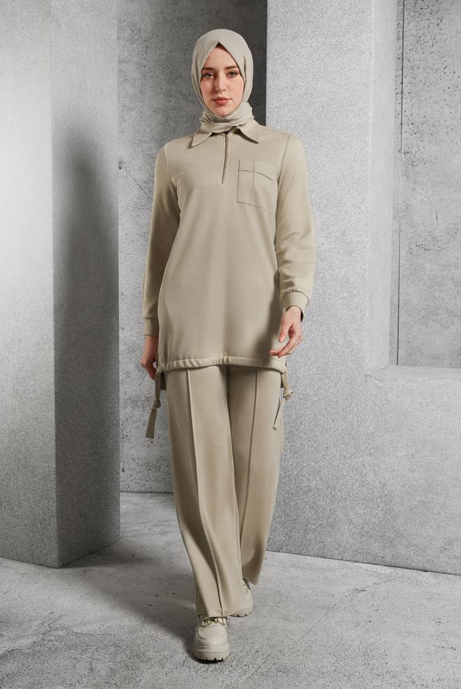 Vêtements hijab  PANTALON DE COSTUME EN DAIM 45143 - ALVİNA