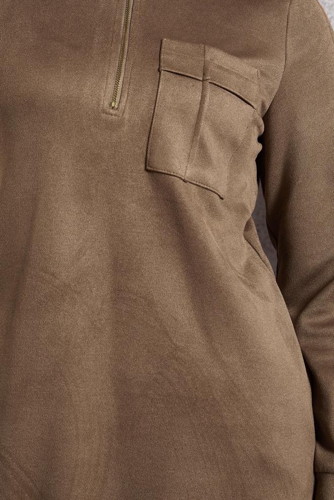 Hijab clothing MINK SUEDE PANTS SUIT 45143 - ALVİNA