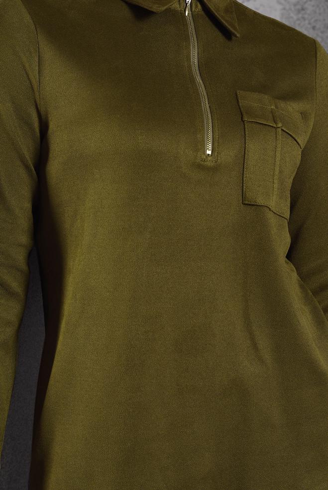 Hijab clothing GREEN SUEDE PANTS SUIT 45143 - ALVİNA