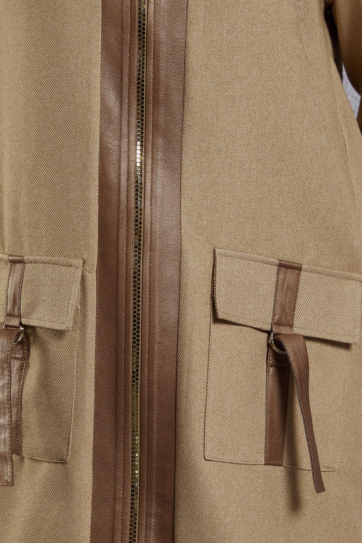 Tesettür giyim KAHVE FERMUARLI PANTOLONLU TAKIM 45174