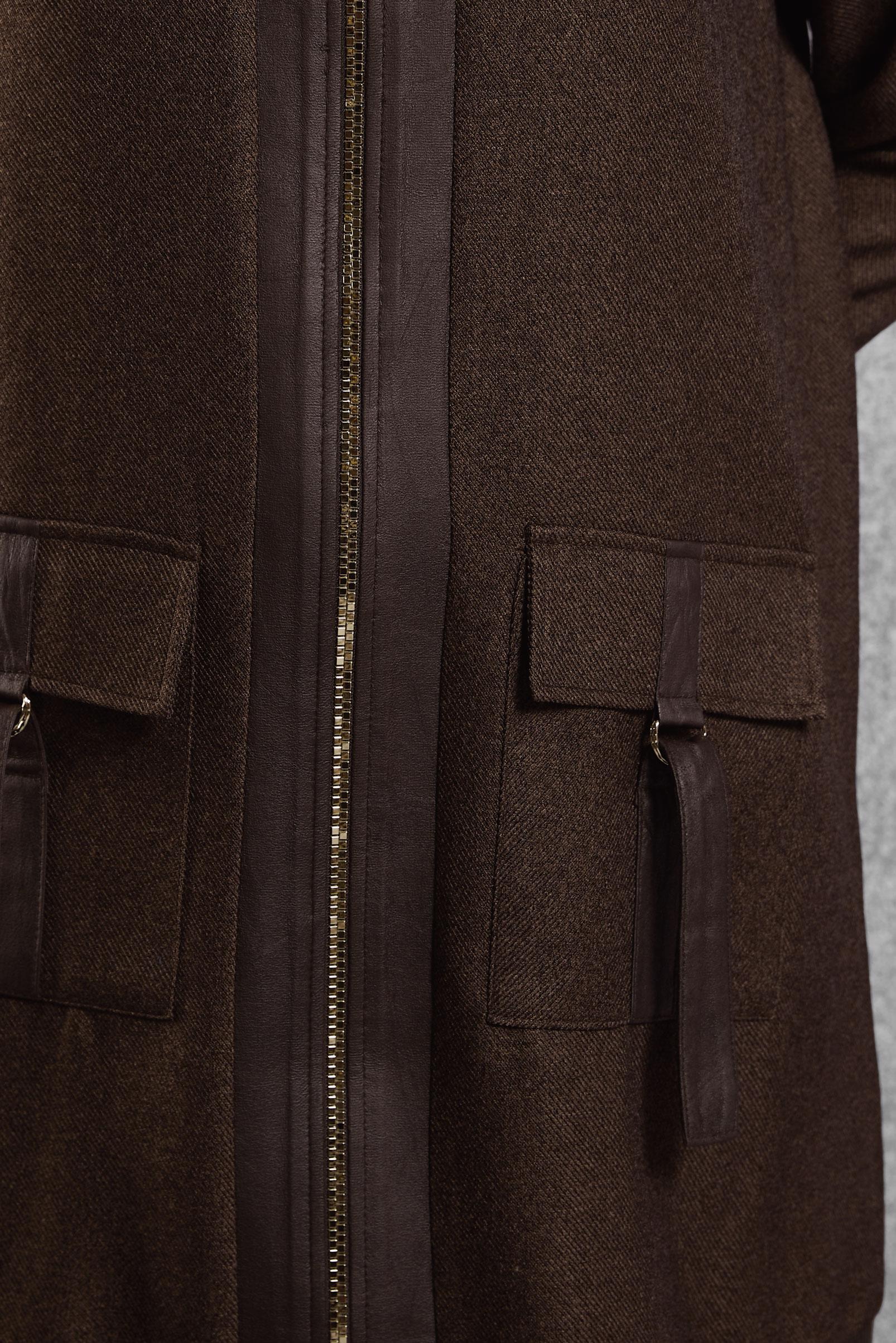 Tesettür giyim KAHVE FERMUARLI PANTOLONLU TAKIM 45174