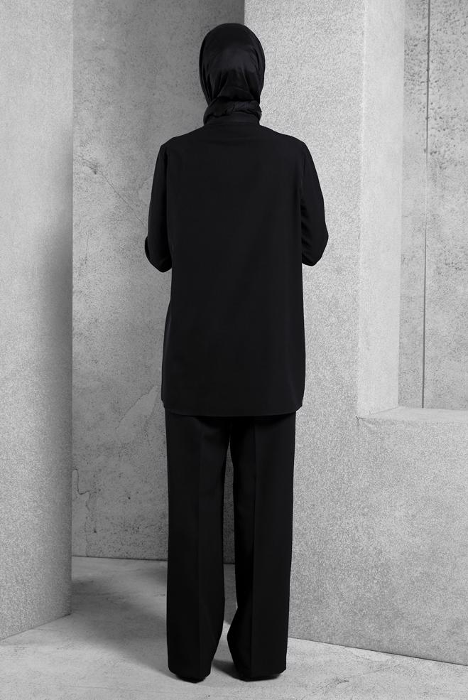 Hijab clothing BLACK GEM EMBROIDERED PANTS SUIT 45184 - ALVİNA