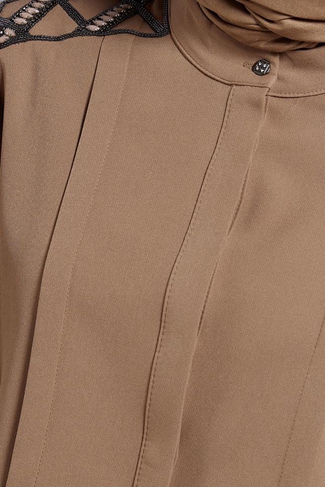 Hijab clothing BROWN GEM EMBROIDERED PANTS SUIT 45184 - ALVİNA
