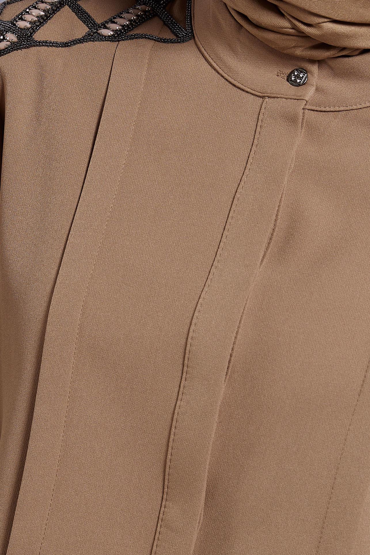 Hijab clothing BROWN GEM EMBROIDERED PANTS SUIT 45184