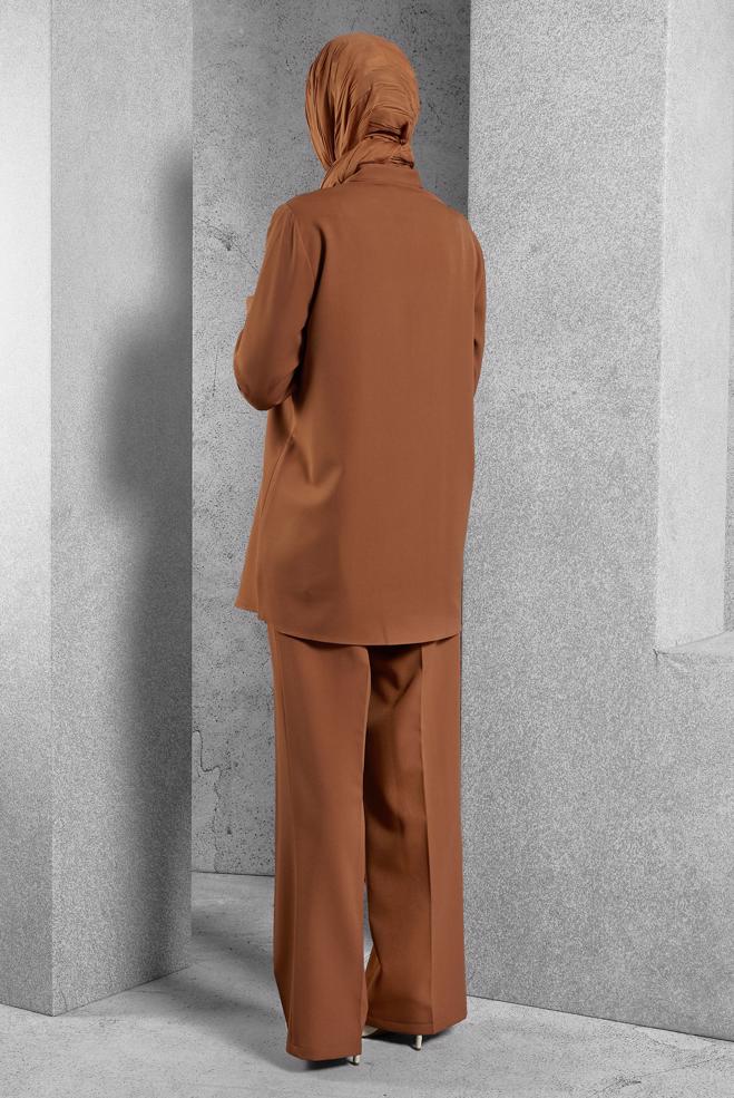 Hijab clothing TABA GEM EMBROIDERED PANTS SUIT 45184 - ALVİNA