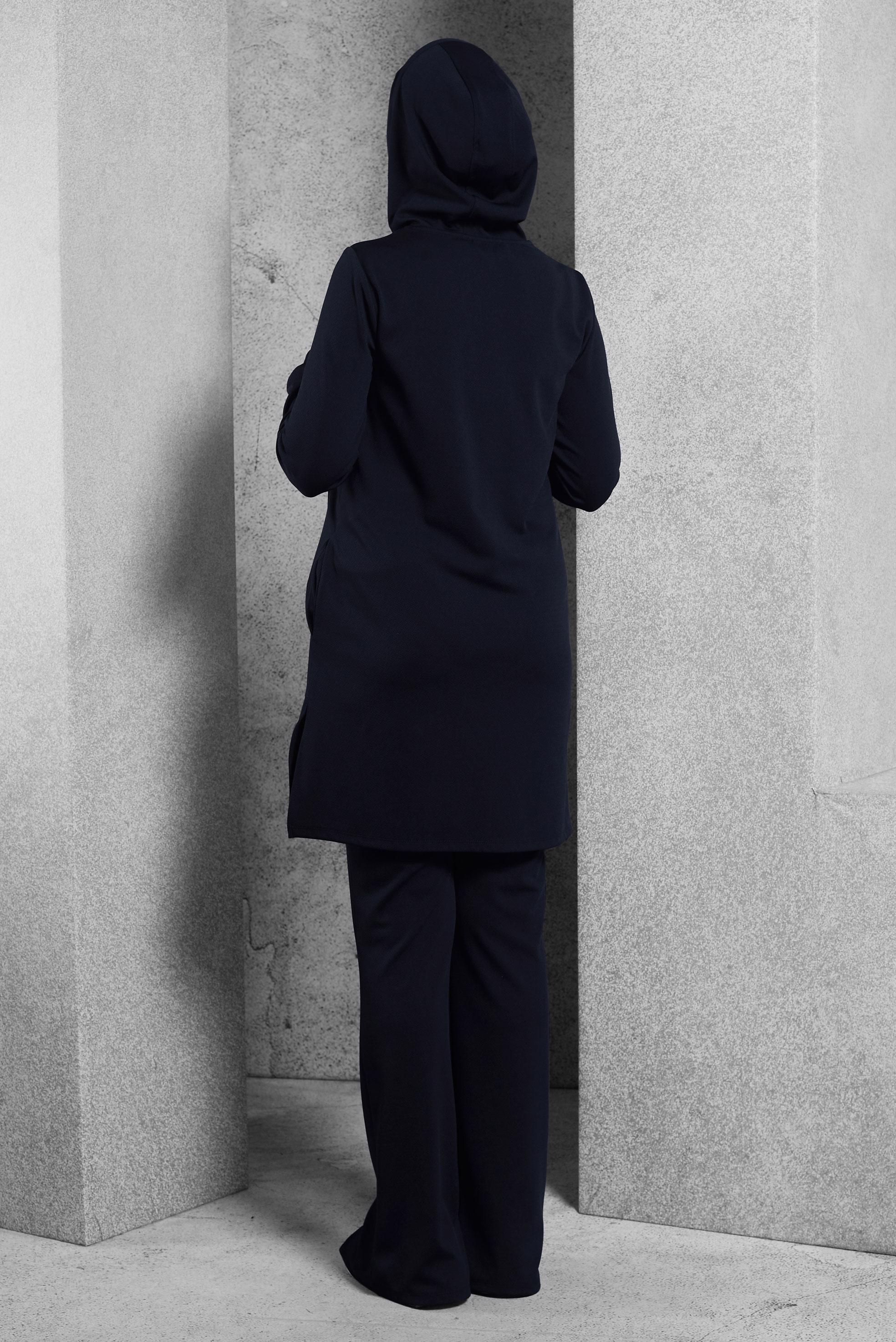 Hijab clothing NAVY BLUE HOODED PANTS SUIT 45214