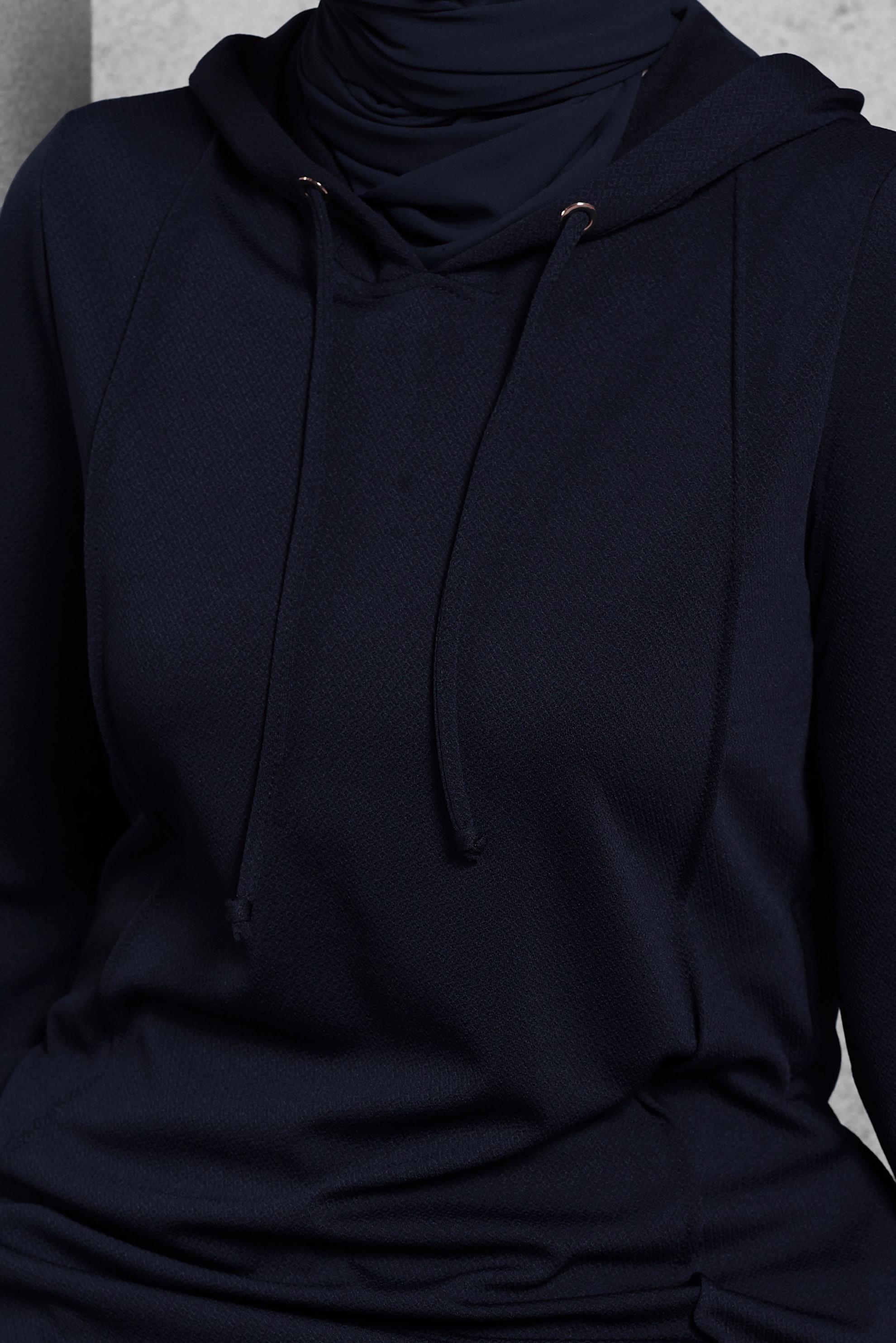 Hijab clothing NAVY BLUE HOODED PANTS SUIT 45214